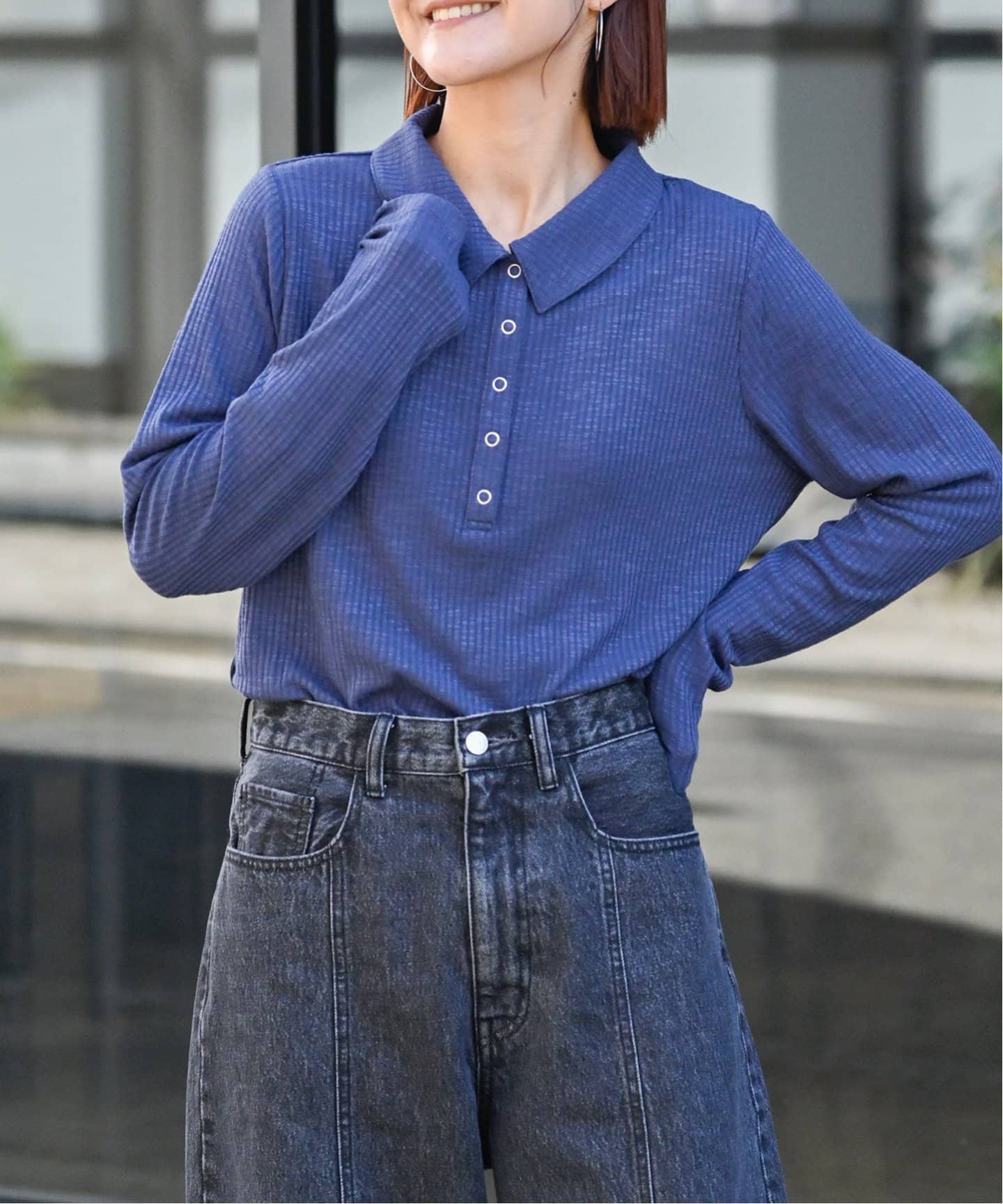 シアーリブ襟付きプルオーバー（Tシャツ／カットソー）｜OUTDOOR