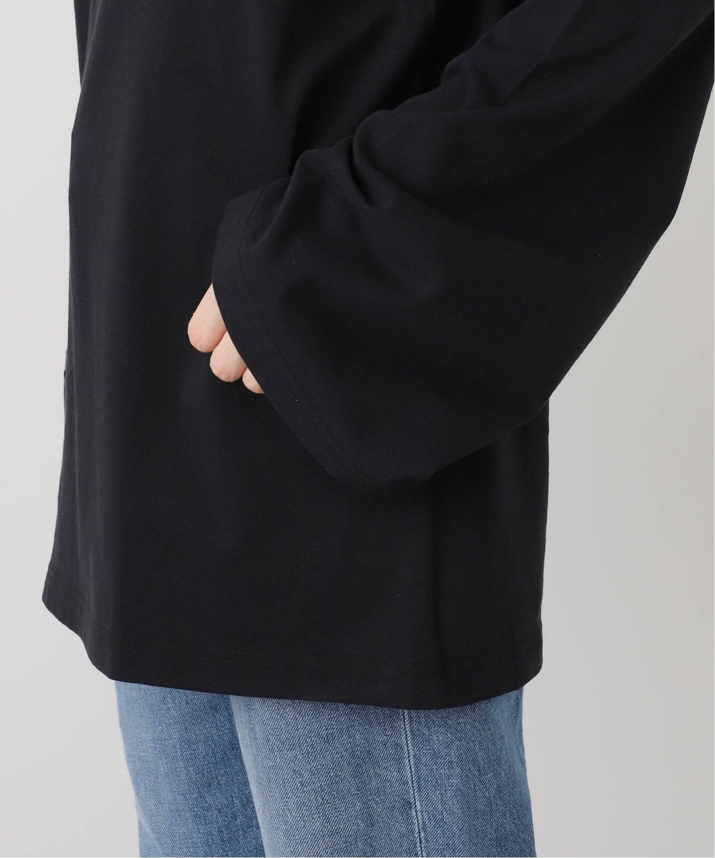 Hanes originalsヘンリーネックロングスリーブTシャツ by THE