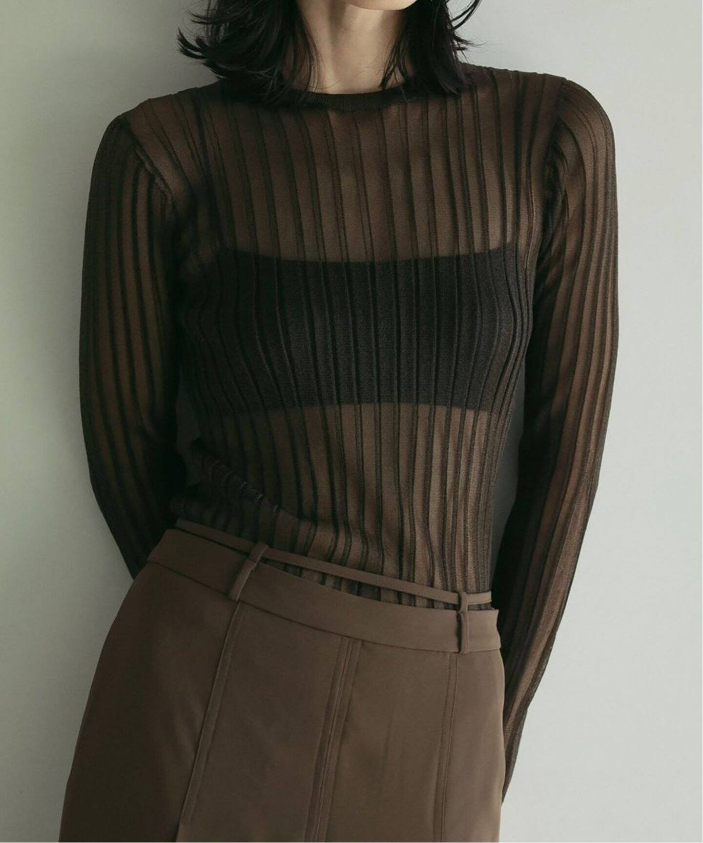 【新品タグ付き】Rib Sheer Knit anuke 新品タグ付き】Rib Sheer Knit anuke - メルカリ