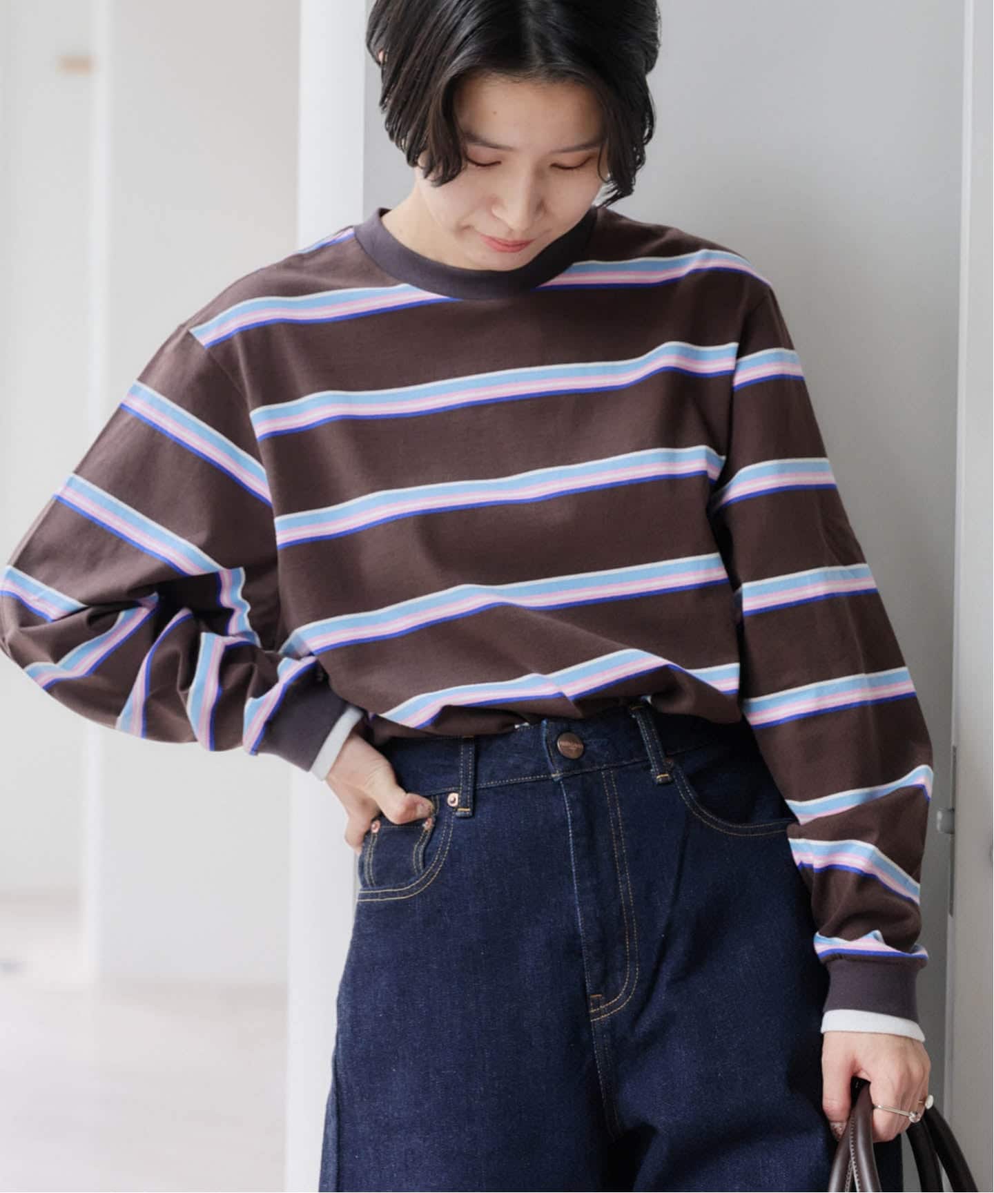 JANE SMITH COTTON BORDER LAYERED L/S（Tシャツ／カットソー）｜BOICE