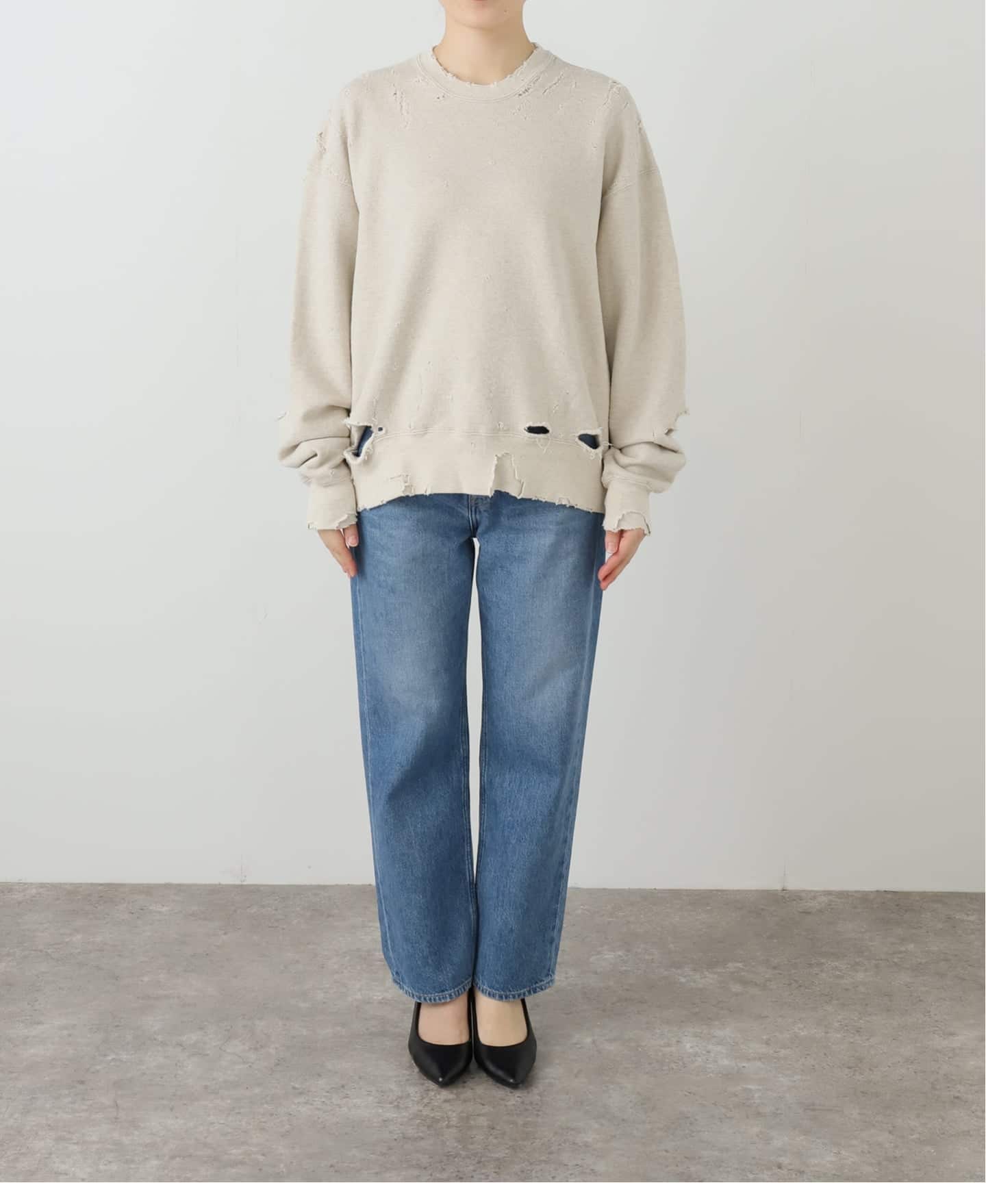 KURO MORE DAMAGE CREW NECK SWEAT（Tシャツ／カットソー）｜BOICE