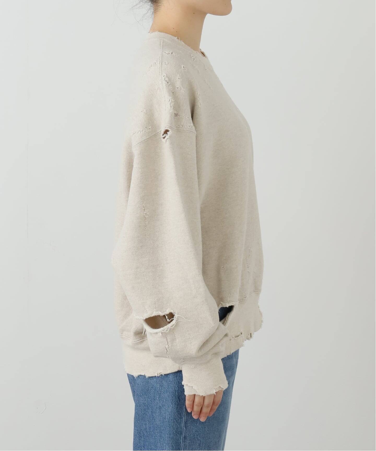 KURO MORE DAMAGE CREW NECK SWEAT（Tシャツ／カットソー）｜BOICE
