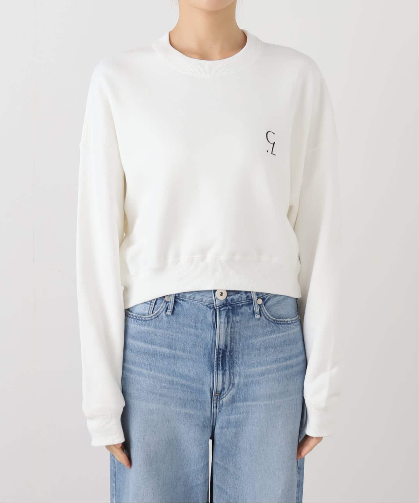 トップス CLANE CLANE LOGO SHORT SWEAT TOPS white CLANE LOGO SHORT SWEAT TOPS（スウェット）｜BOICE FROM BAYCREW'S