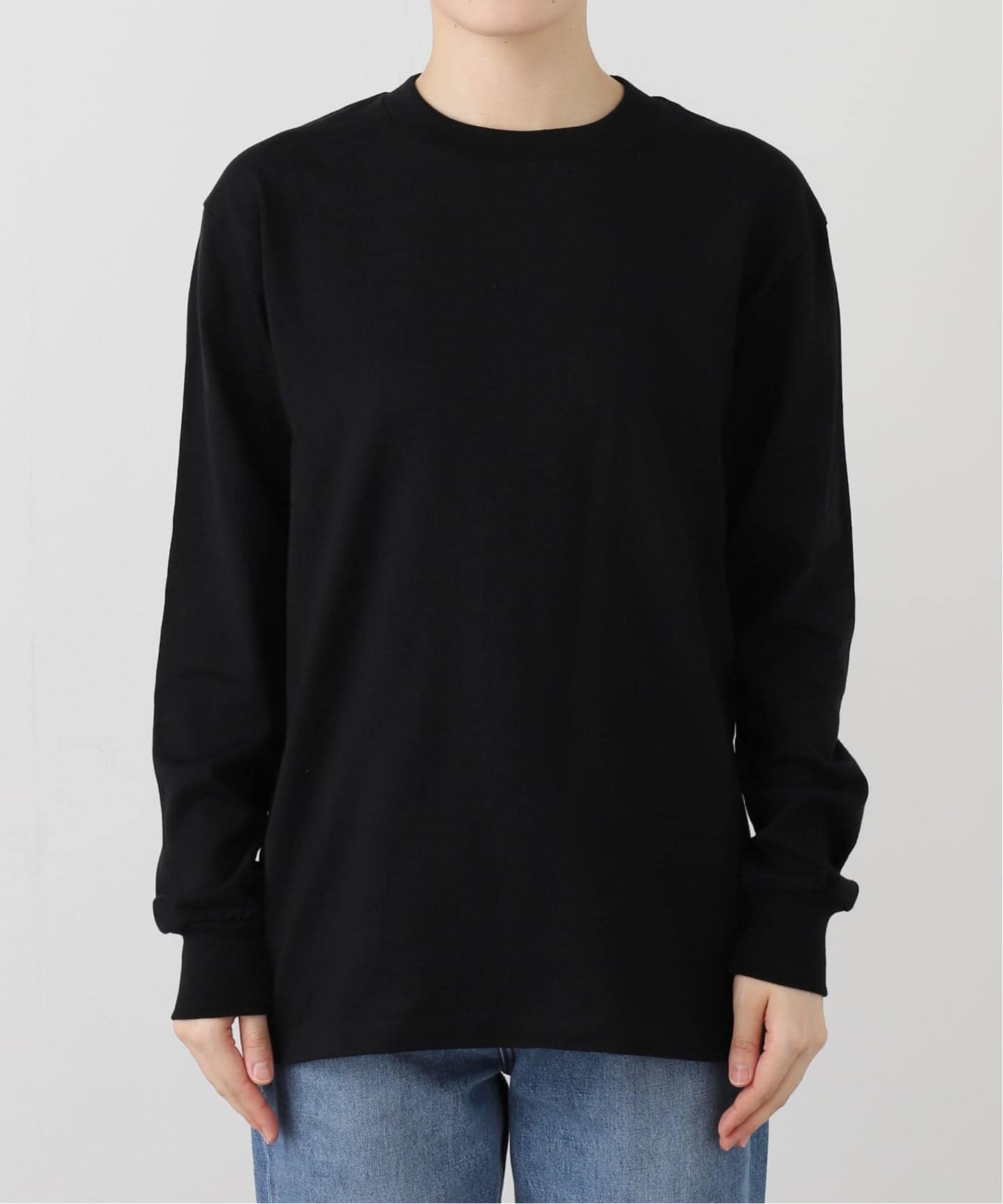 HANES T-Shirt KURO クルーネックロングスリーブ HM4-C201（Tシャツ