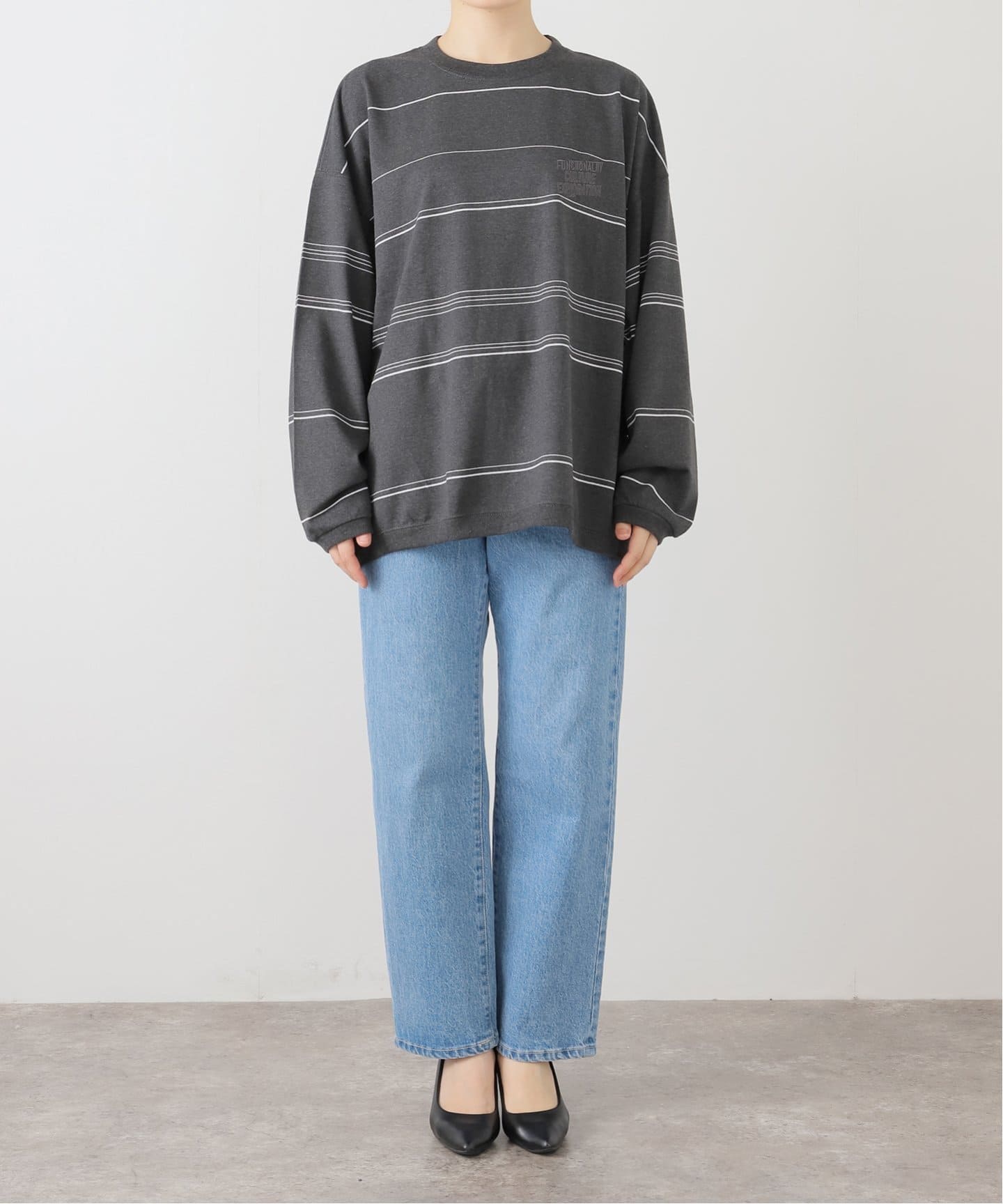 ●EBBETSFIELD● BORDER COLLIE FULL LOGO CREW NECK 男女兼用 MOKU boat-neck relax [ women's ] | G.F.G.S. - 完全受注生産の