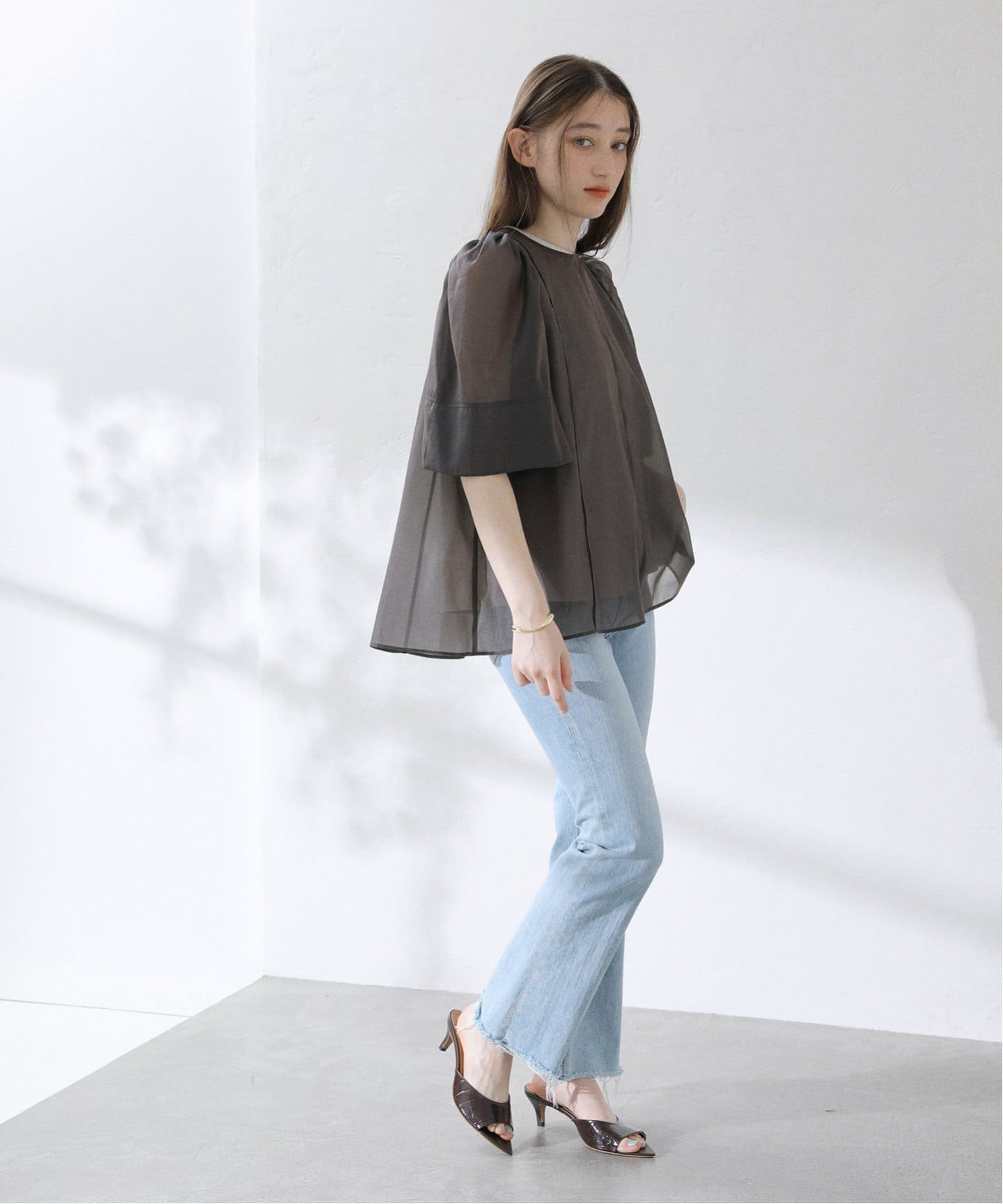 tシャツ 「洗える」カットレイヤードシアーブラウス レディース 洗える】カットレイヤードシアーブラウス（Tシャツ／カットソー