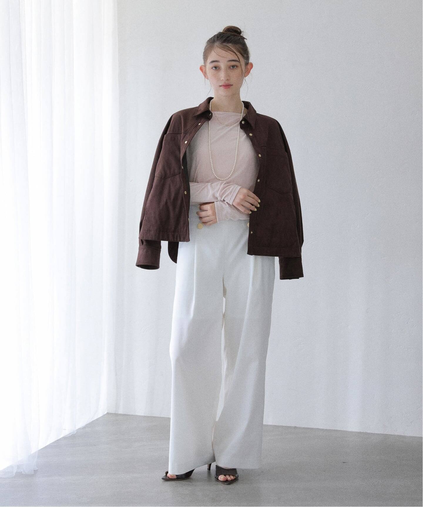 新品未使用　ラトータリテ　La Totalite ベロアドレープカットソー 洗える】ベロアドレープカットソー（Tシャツ／カットソー）｜La