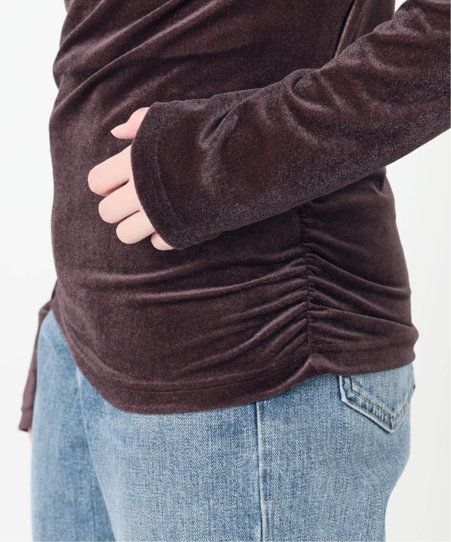 新品未使用　ラトータリテ　La Totalite ベロアドレープカットソー 洗える】ベロアドレープカットソー（Tシャツ／カットソー）｜La