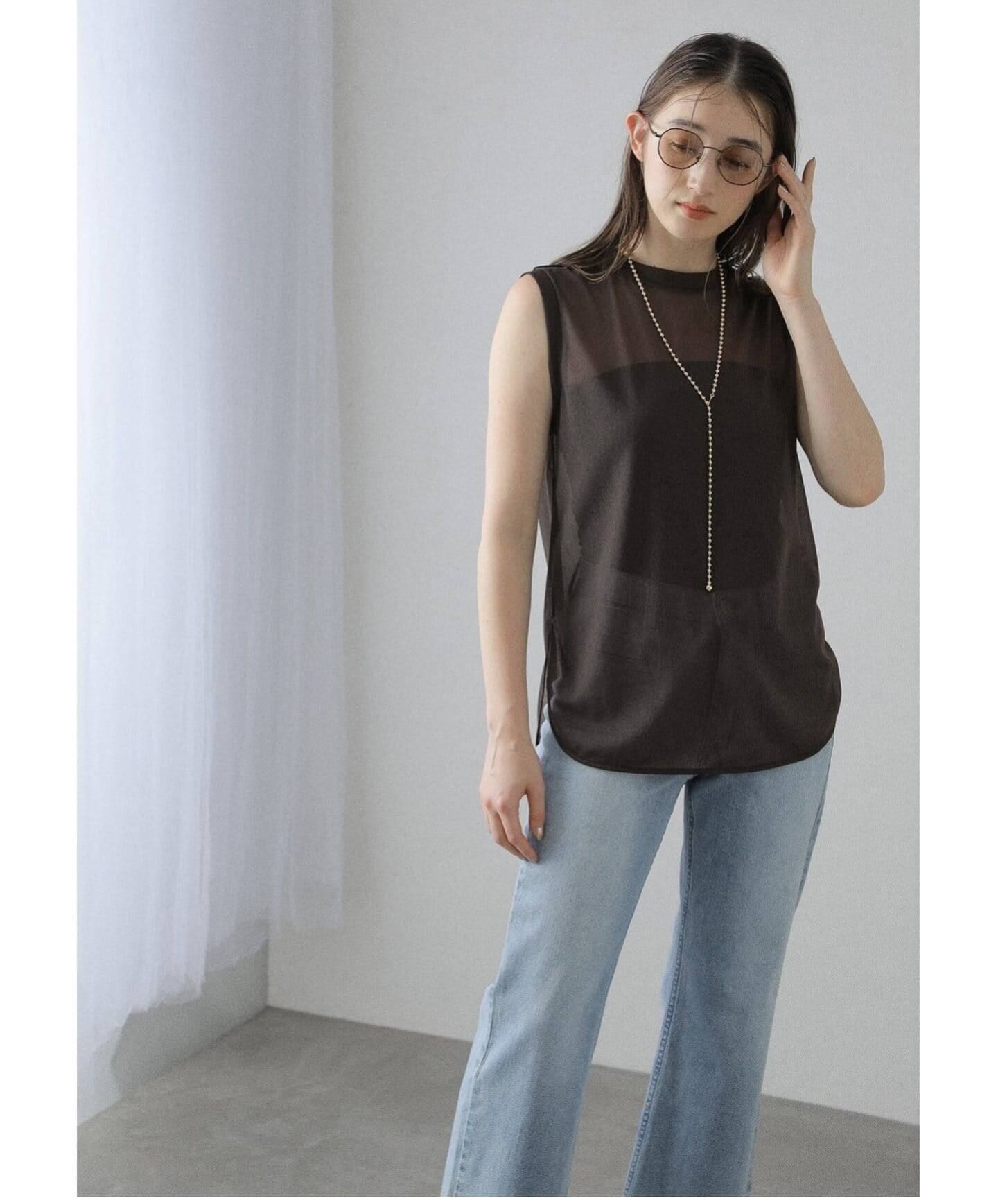 追加》【洗える】シアートリコットタンクトップ（Tシャツ