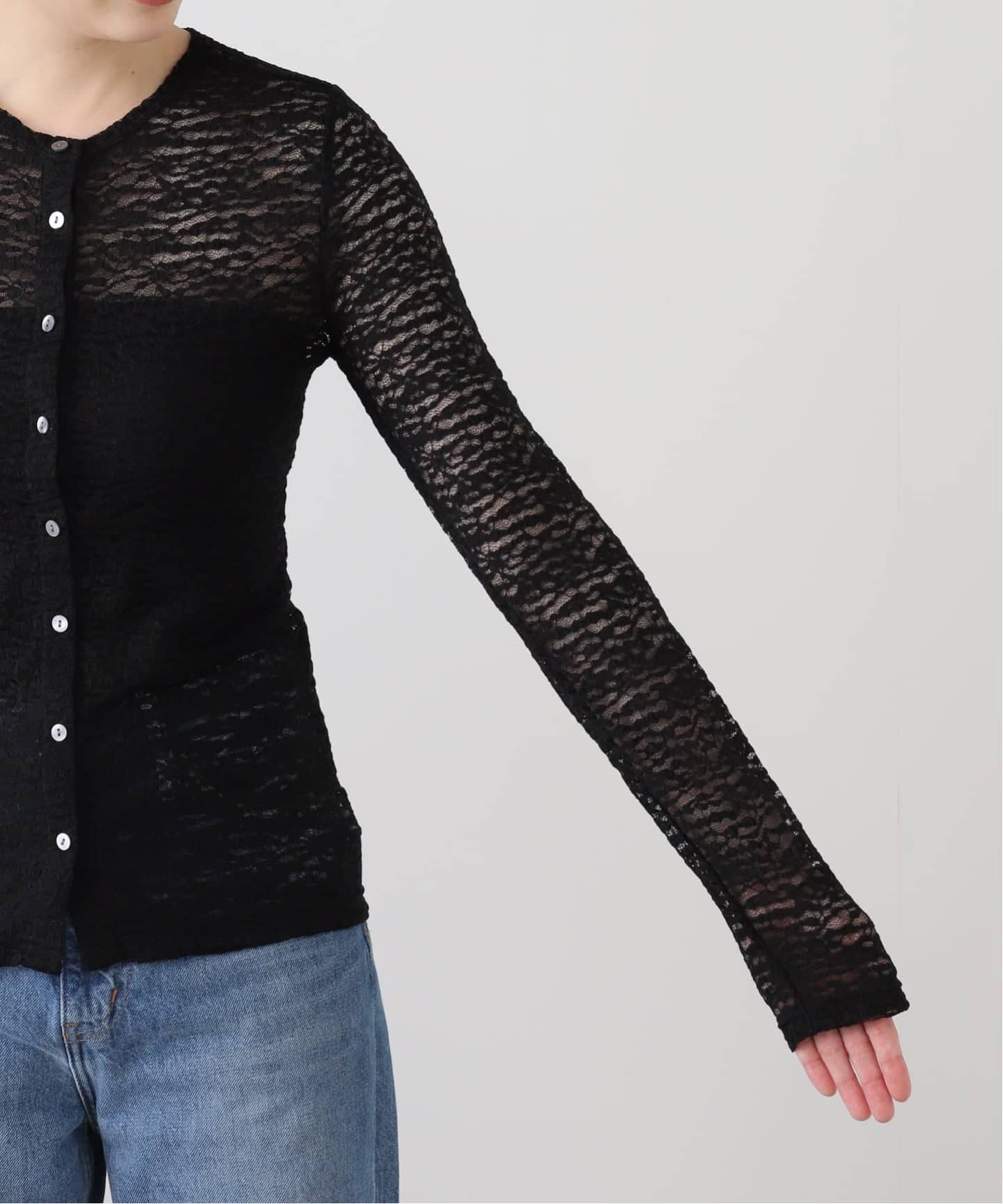 洗える】2WAYストレッチレースカットソー（Tシャツ／カットソー）｜La