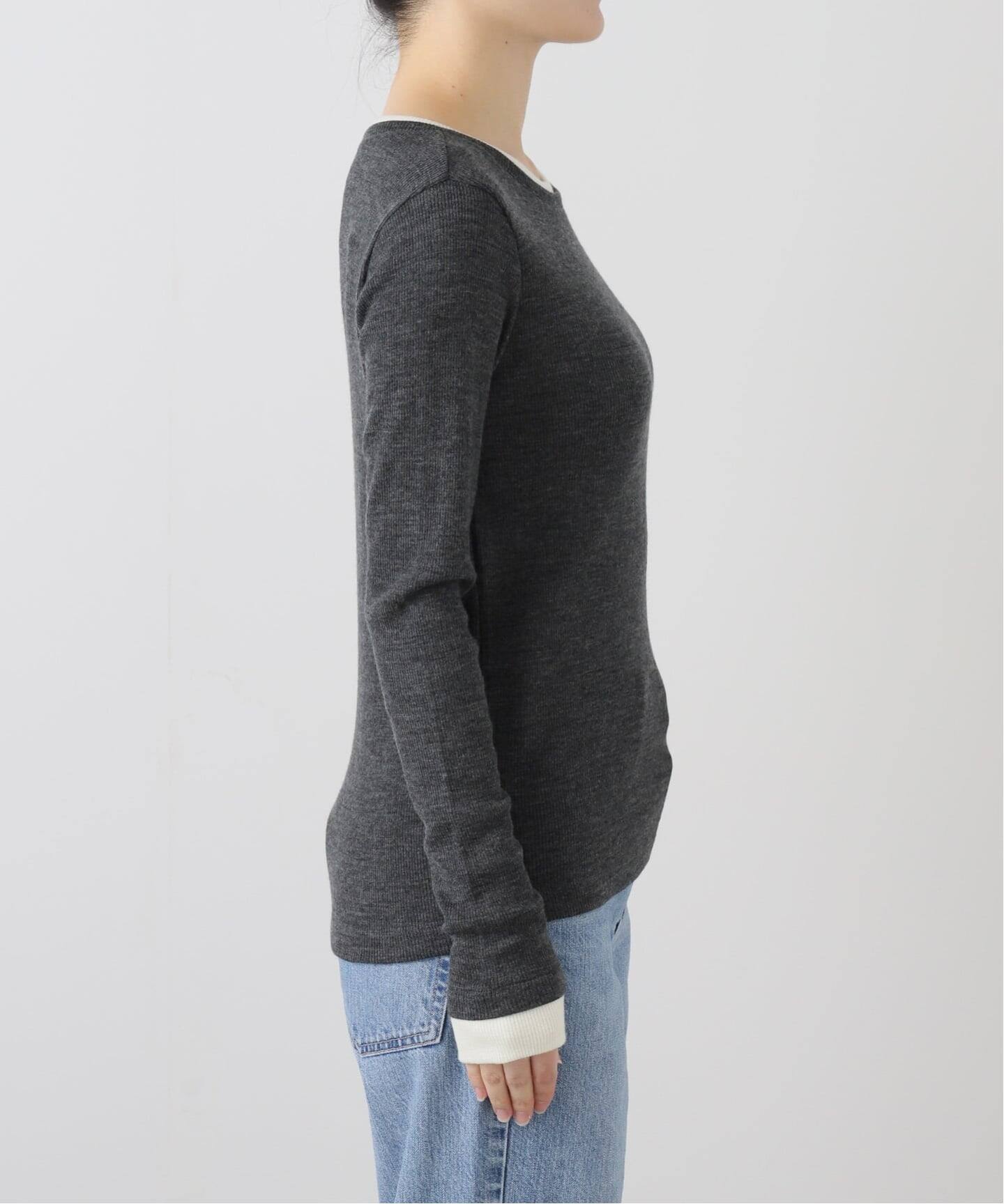 洗える】配色ウールテレコカットソー（Tシャツ／カットソー）｜La