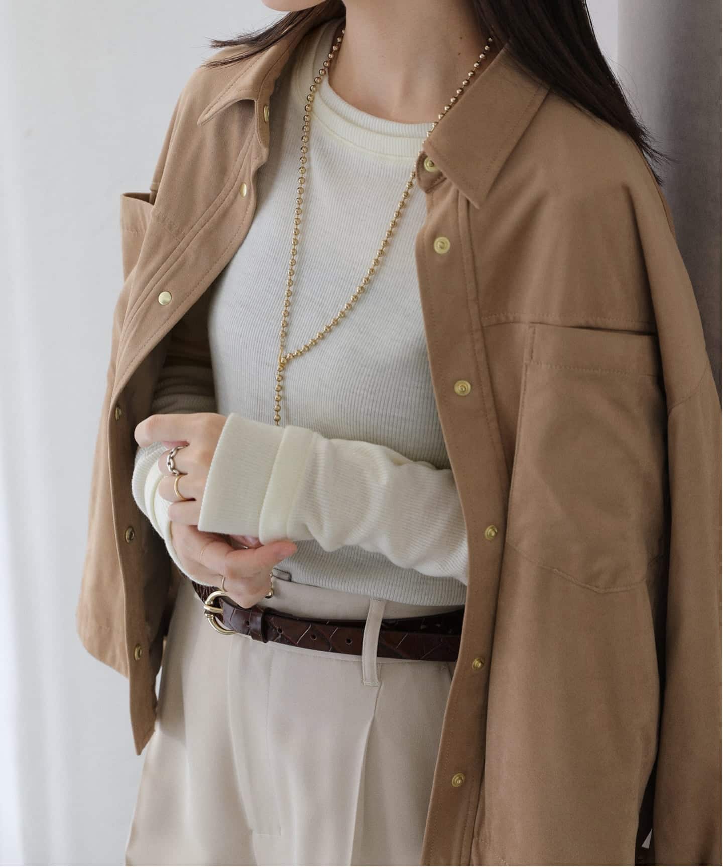 洗える】配色ウールテレコカットソー（Tシャツ／カットソー）｜La