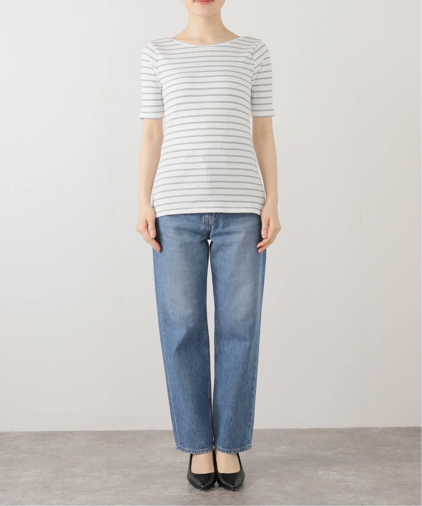 tシャツ 「洗える」2wayリブカットソー レディース 洗える】2wayリブカットソー（Tシャツ／カットソー）｜La