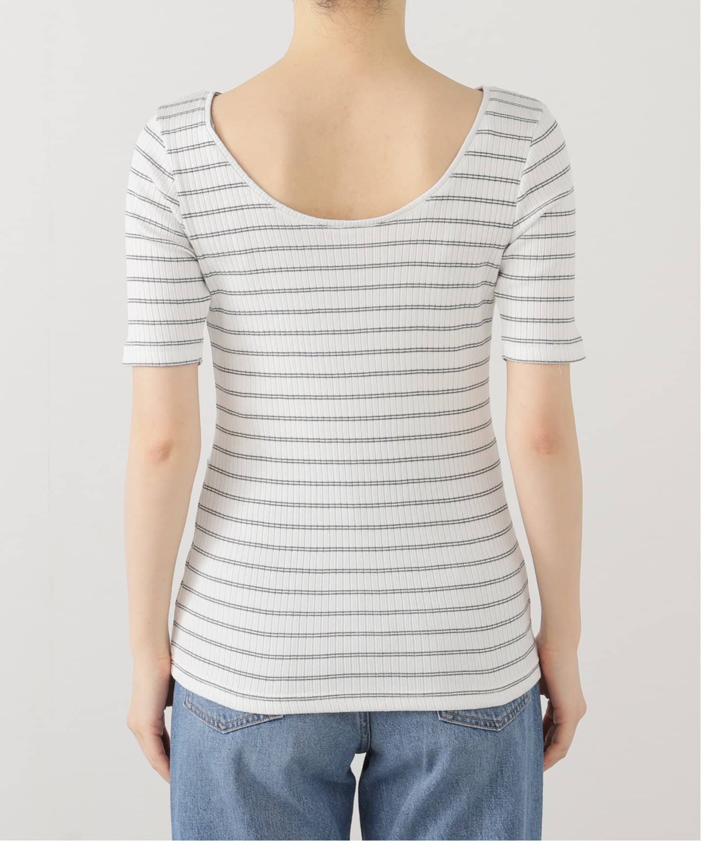 tシャツ 「洗える」2wayリブカットソー レディース 洗える】2wayリブカットソー（Tシャツ／カットソー）｜La