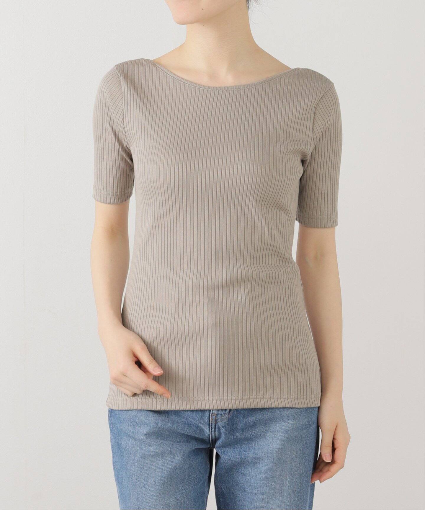tシャツ 「洗える」2wayリブカットソー レディース 洗える】2wayリブカットソー（Tシャツ／カットソー）｜La