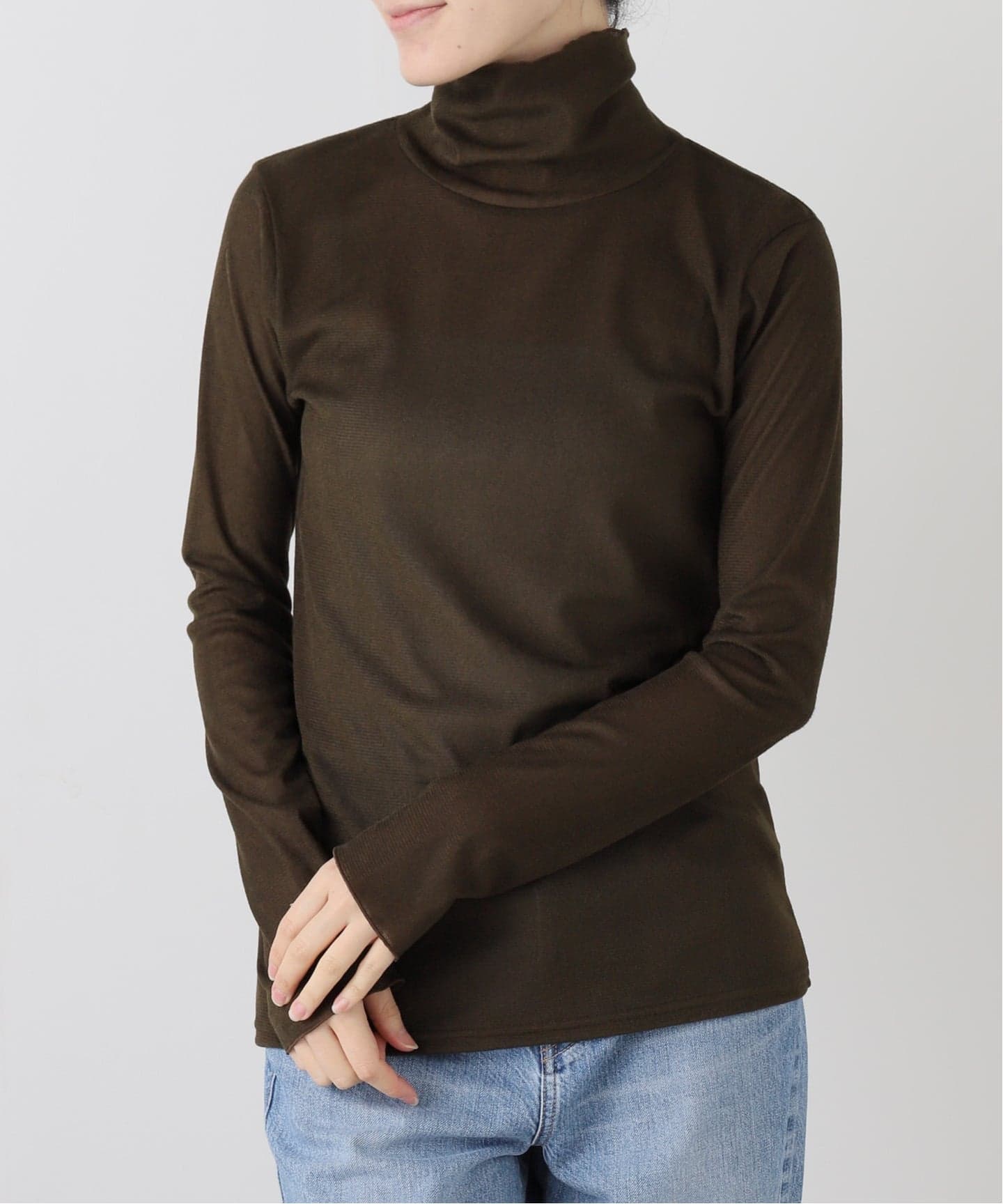 洗える】フロックチュールスタンドプルオーバー（Tシャツ／カットソー