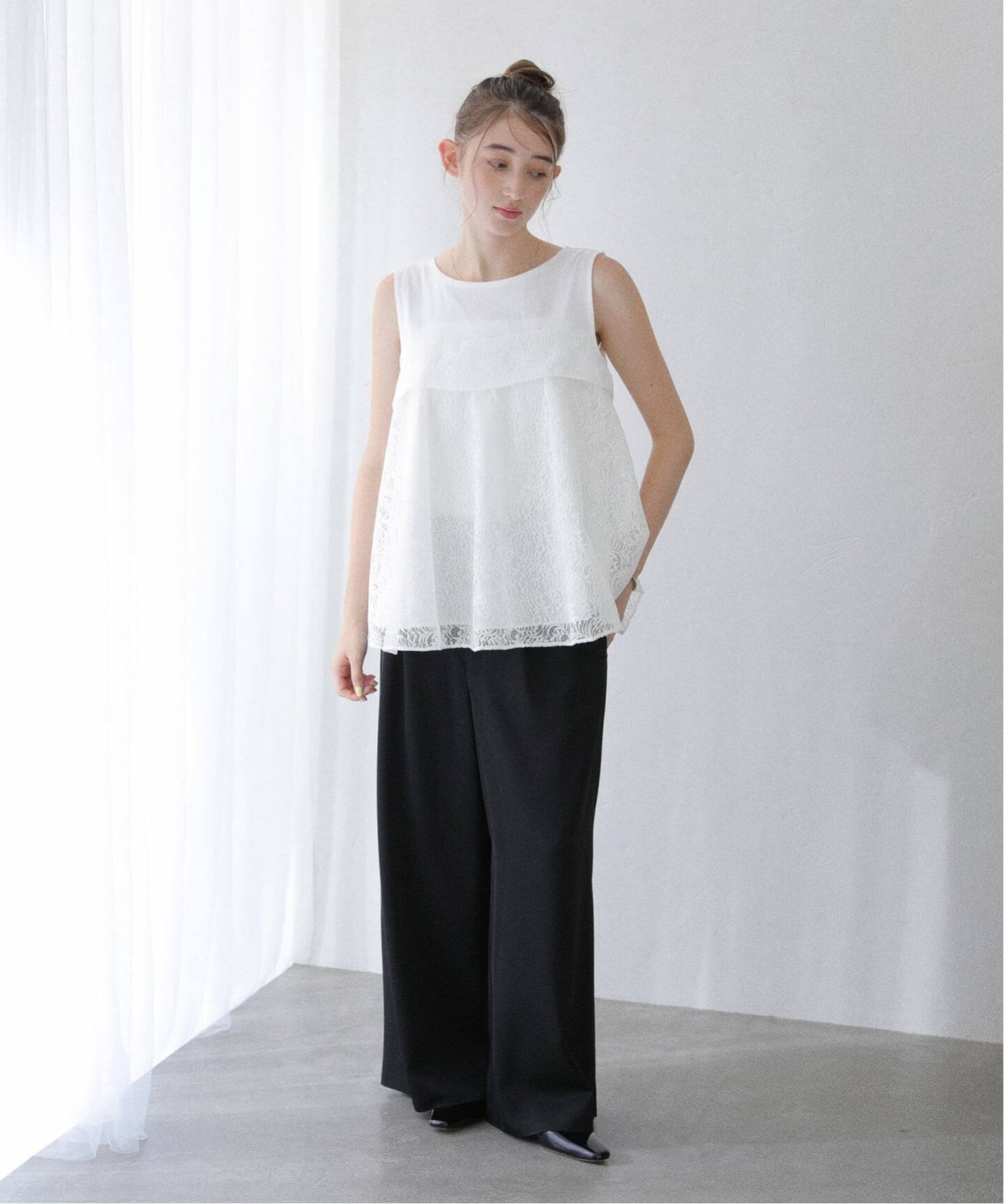 ☆未使用☆TOTALITE ラトータリテ　ジャケット　アトリエナルセ　ネセセア 洗える】ツイルストレッチノーカラージャケット（ノーカラー