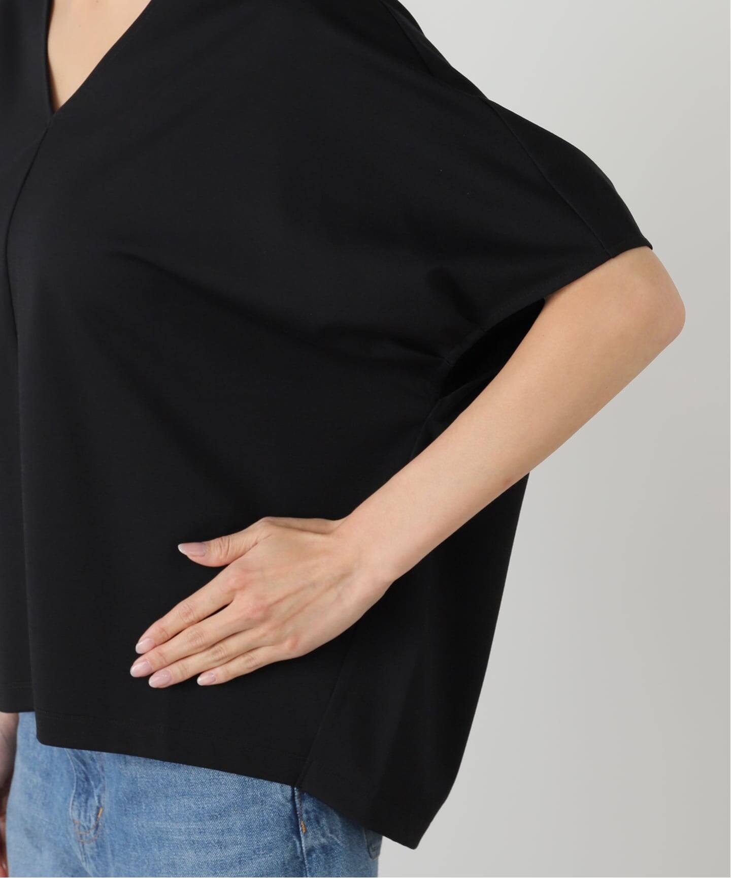 ラトータリテ　ヘアリー Vネックプルオーバー 洗える】接触冷感Vネックプルオーバー（Tシャツ／カットソー