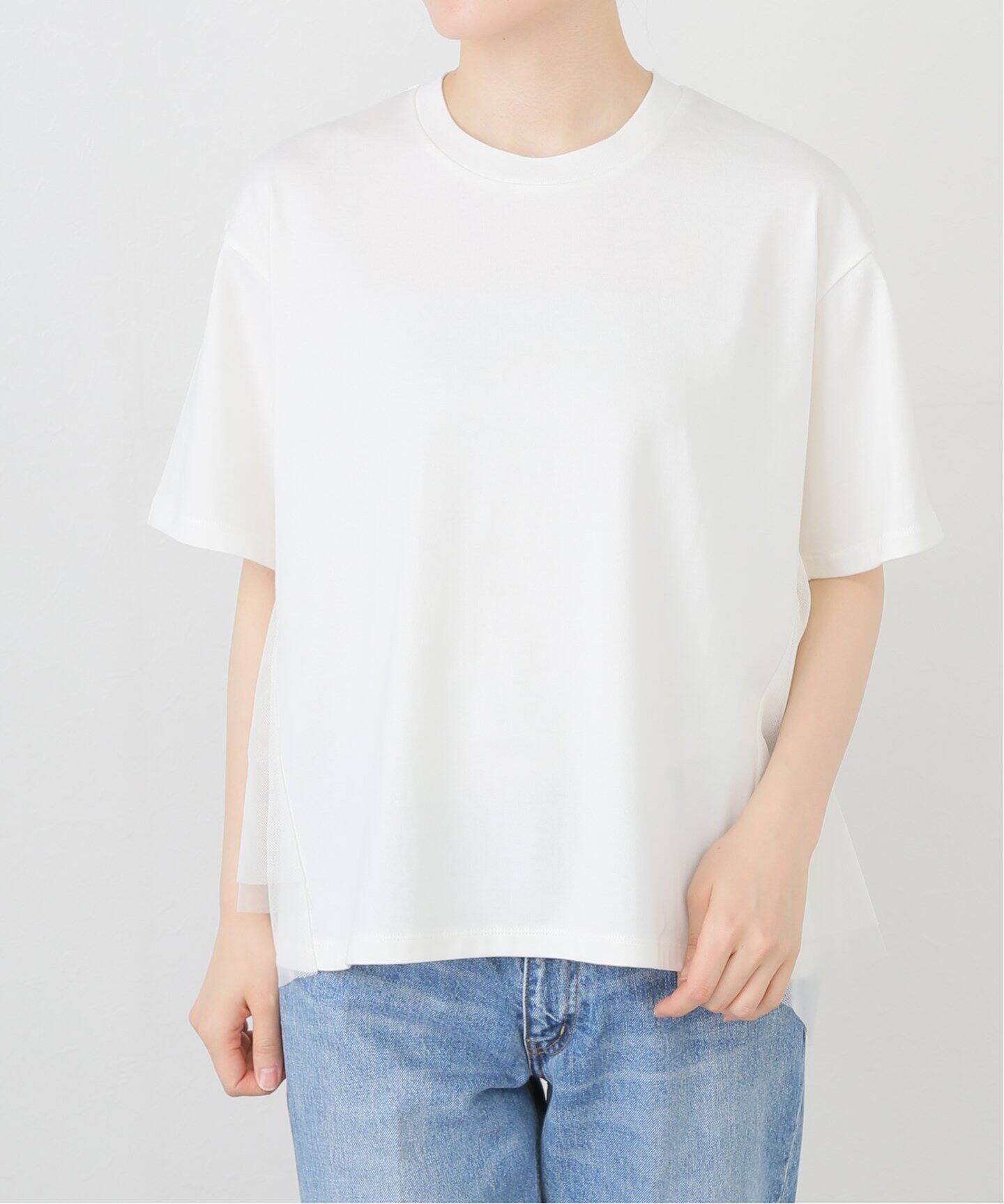 洗える】MARECHAL TERRE/マルシャルテル チュールカットソー（Tシャツ 