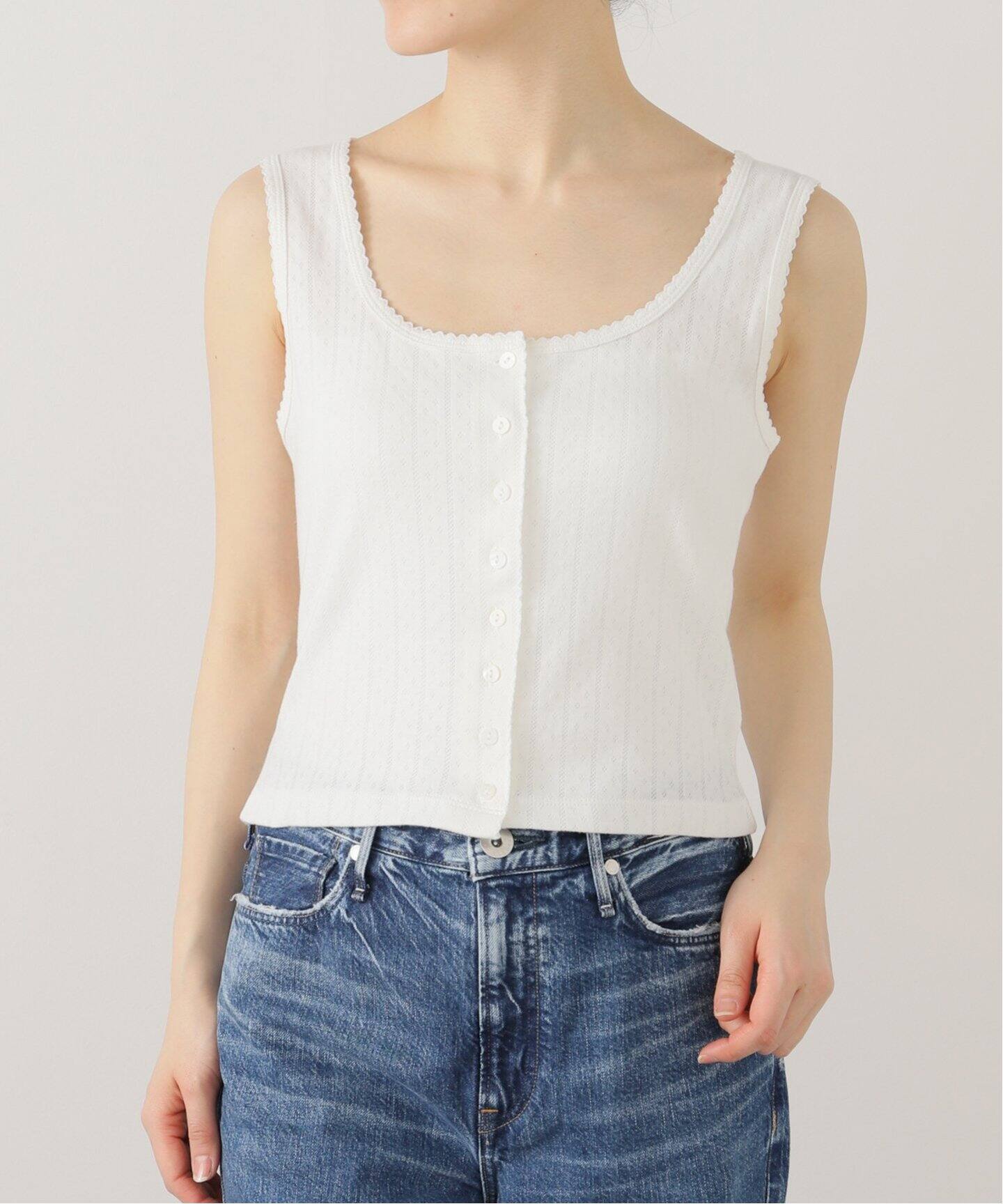 Paloma Knit Cropped Tank ブラックフリーサイズ