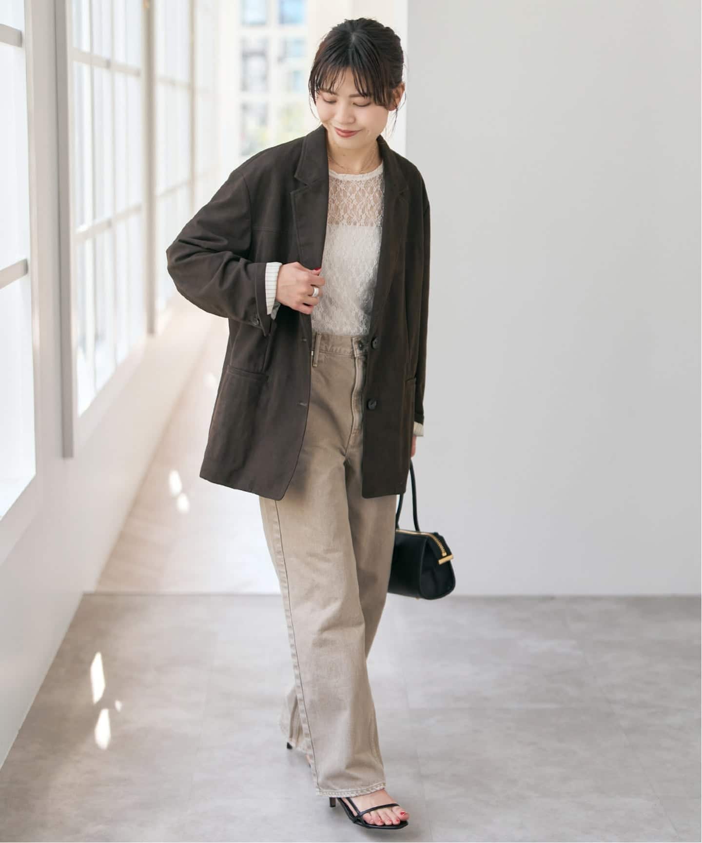 Spick and Span ストレッチレースクルーネックプルオーバー ストレッチレースクルーネックプルオーバー（Tシャツ