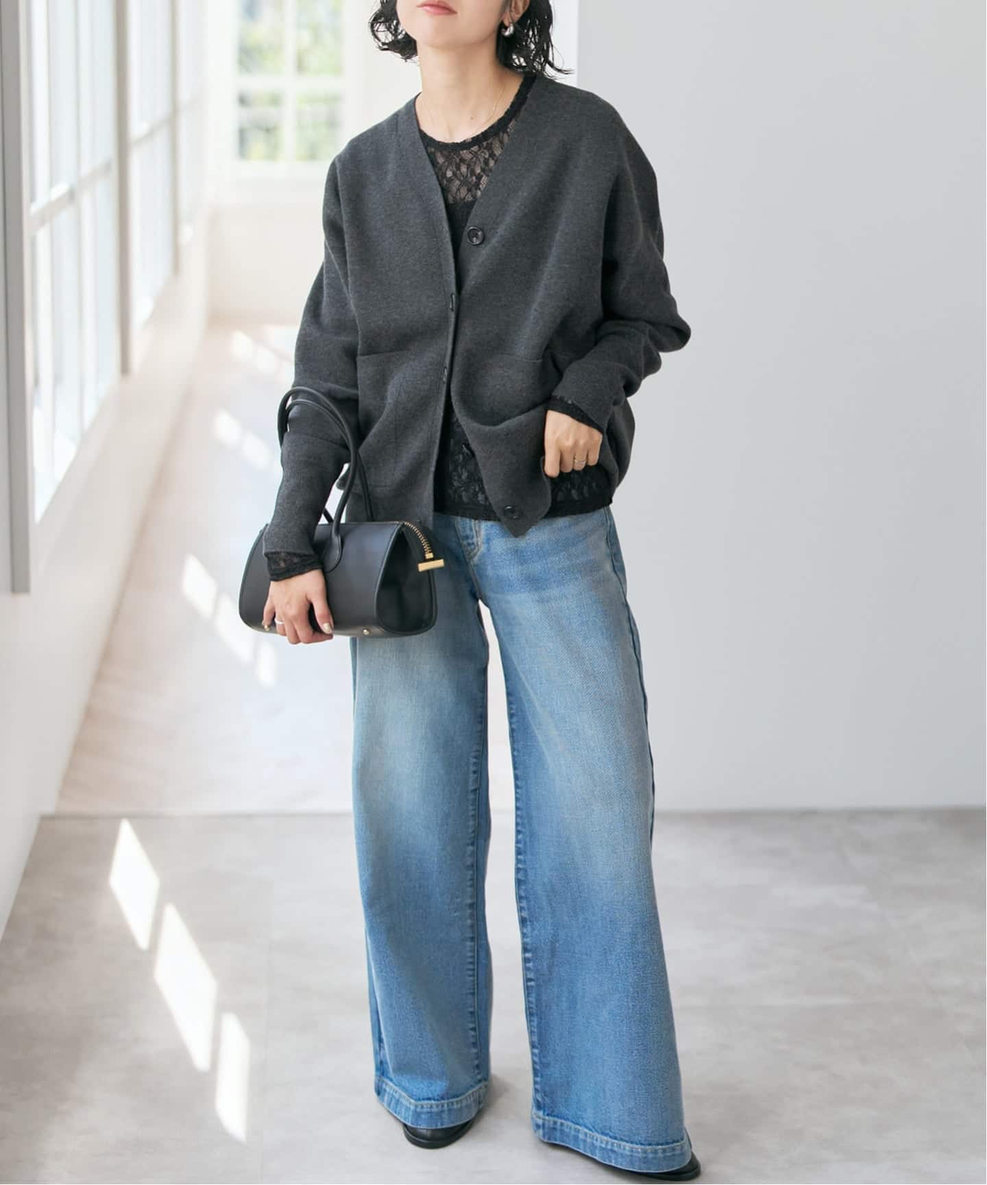 Spick and Span ストレッチレースクルーネックプルオーバー ストレッチレースクルーネックプルオーバー（Tシャツ