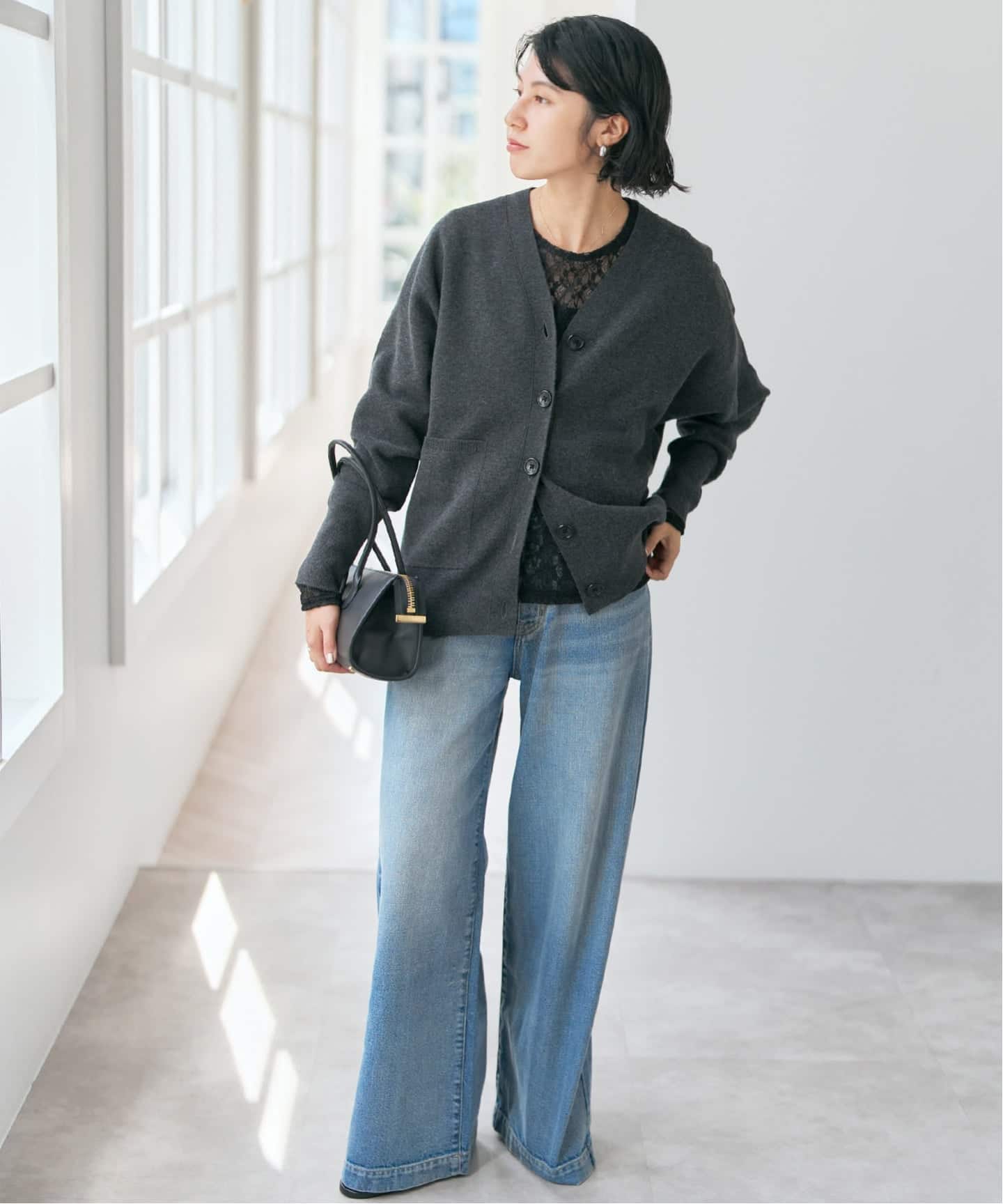 追加》ストレッチレースクルーネックプルオーバー（Tシャツ