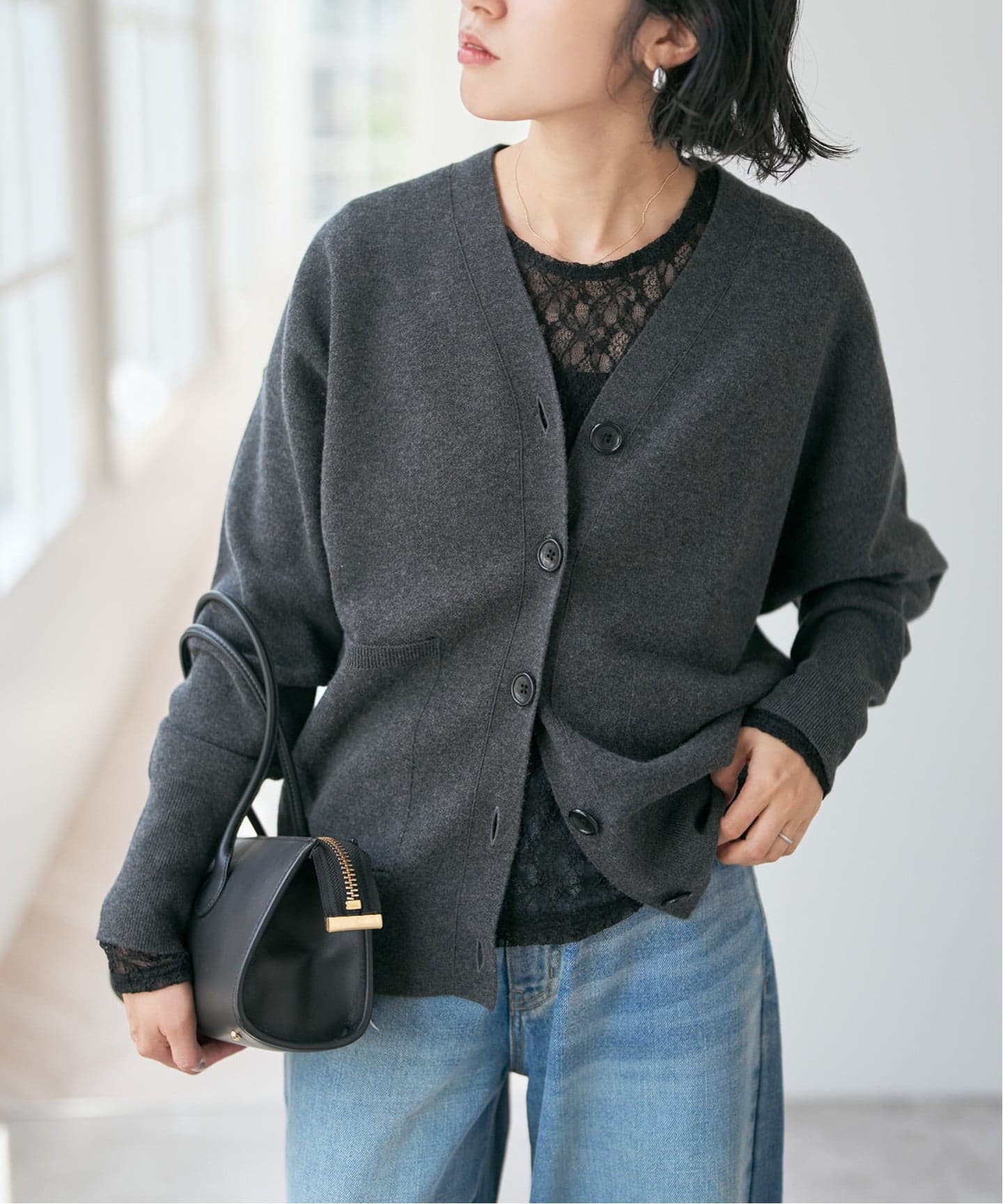 Spick and Span ストレッチレースクルーネックプルオーバー 追加》ストレッチレースクルーネックプルオーバー（Tシャツ