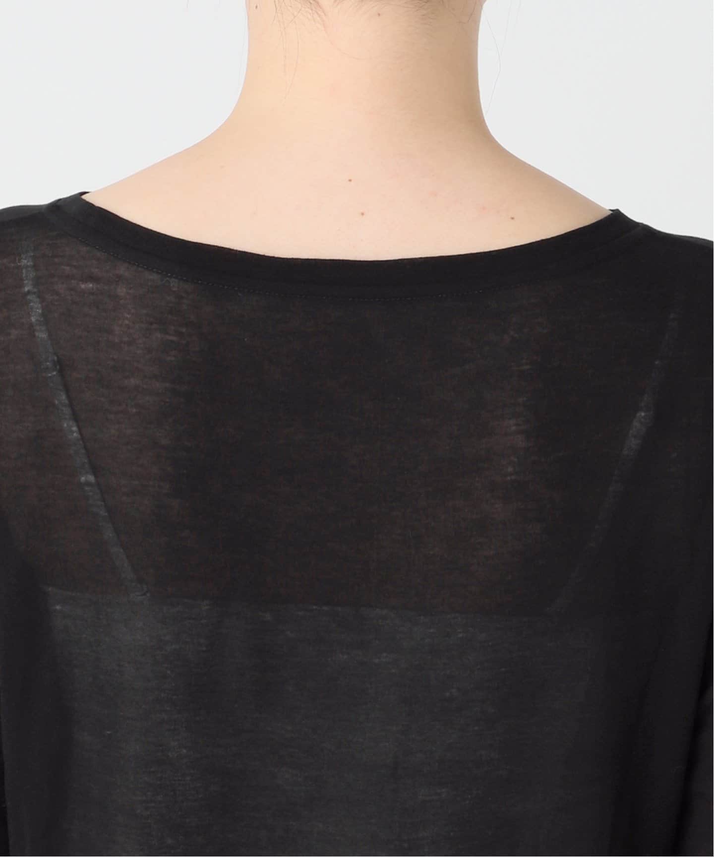 完売☆Spick and Spanシアーボートネックプルオーバー ブラック☆美品 追加》シアーボートネックプルオーバー（Tシャツ／カットソー
