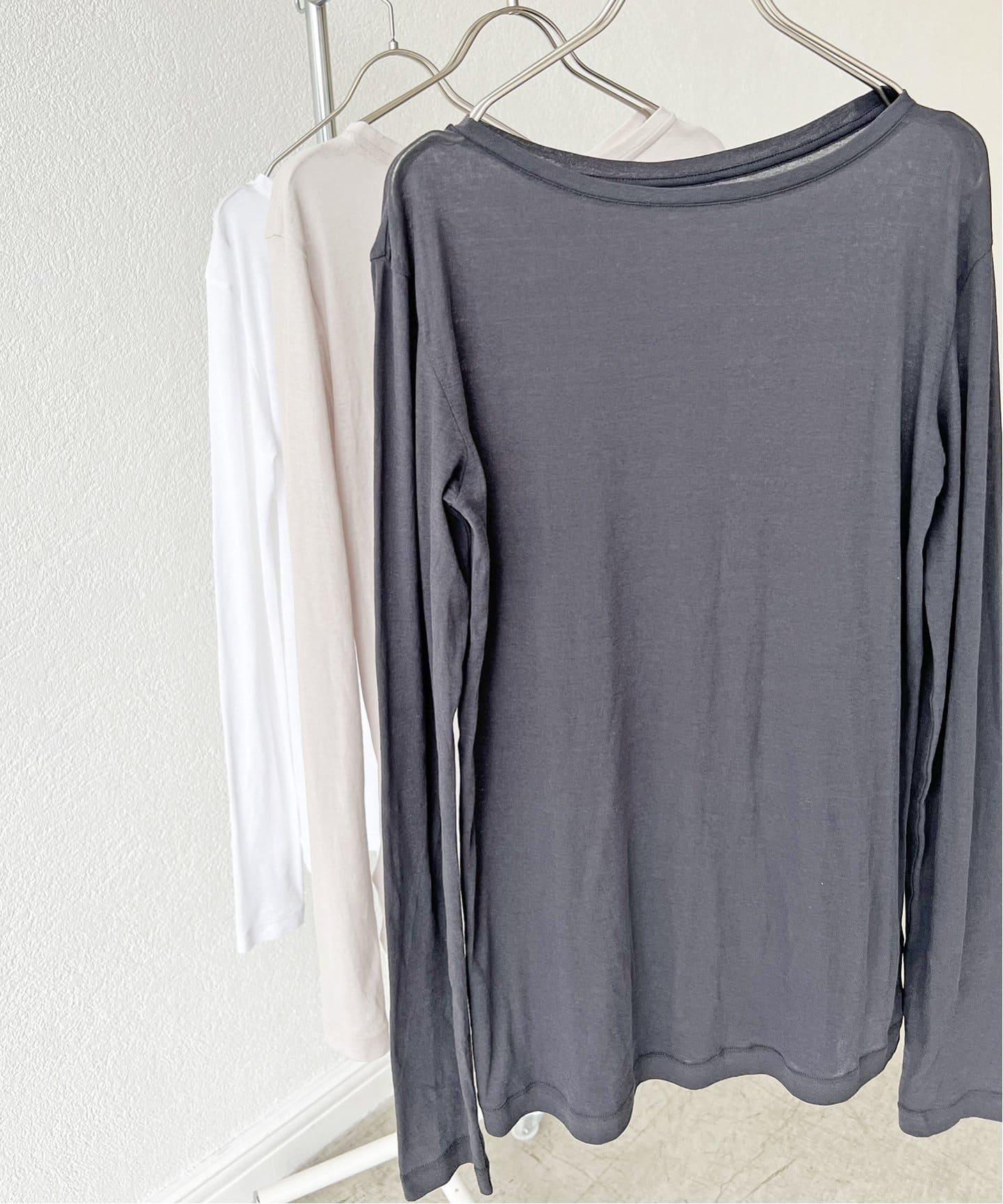 シアーボートネックプルオーバー　ブルー　Spick and Span 追加》シアーボートネックプルオーバー（Tシャツ／カットソー