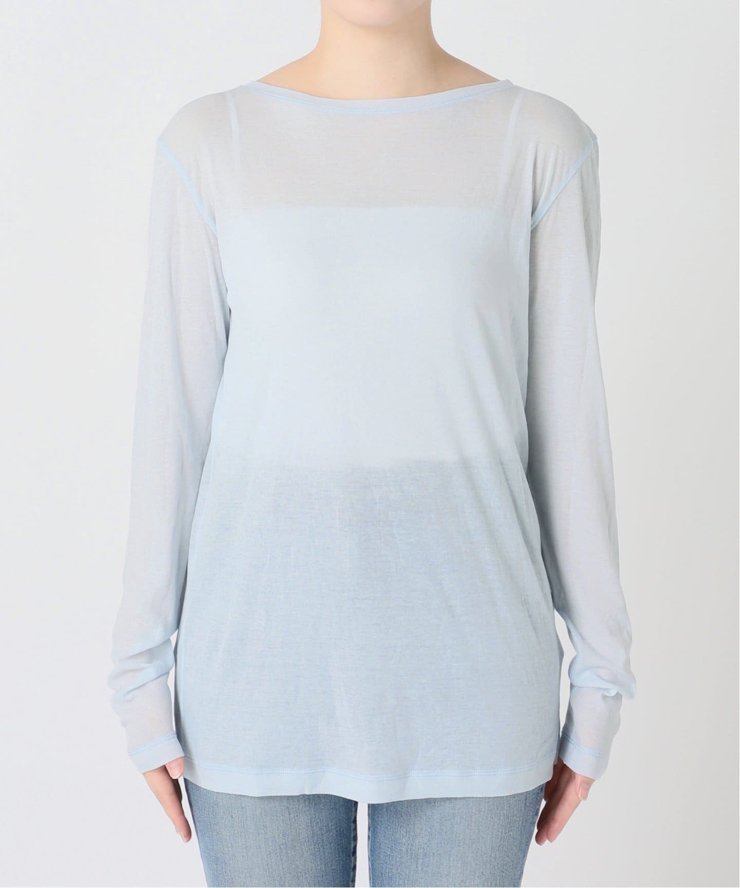 追加2》シアーボートネックプルオーバー（Tシャツ／カットソー