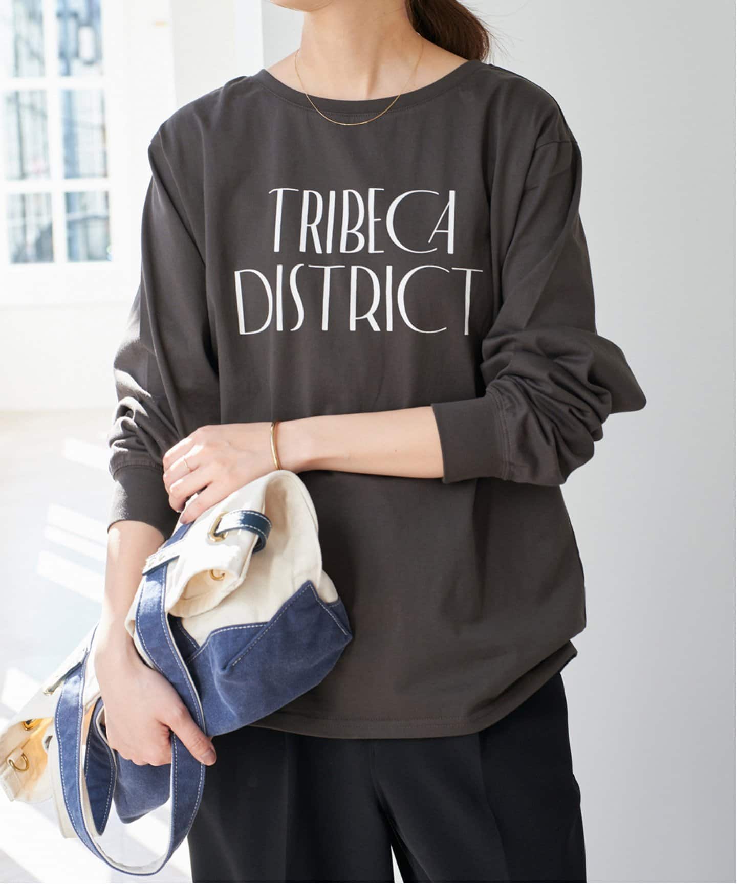新品【SpickandSpan】 シルケット天竺 ロゴロンティ 追加》シルケット天竺ロゴロンTEE2（Tシャツ／カットソー