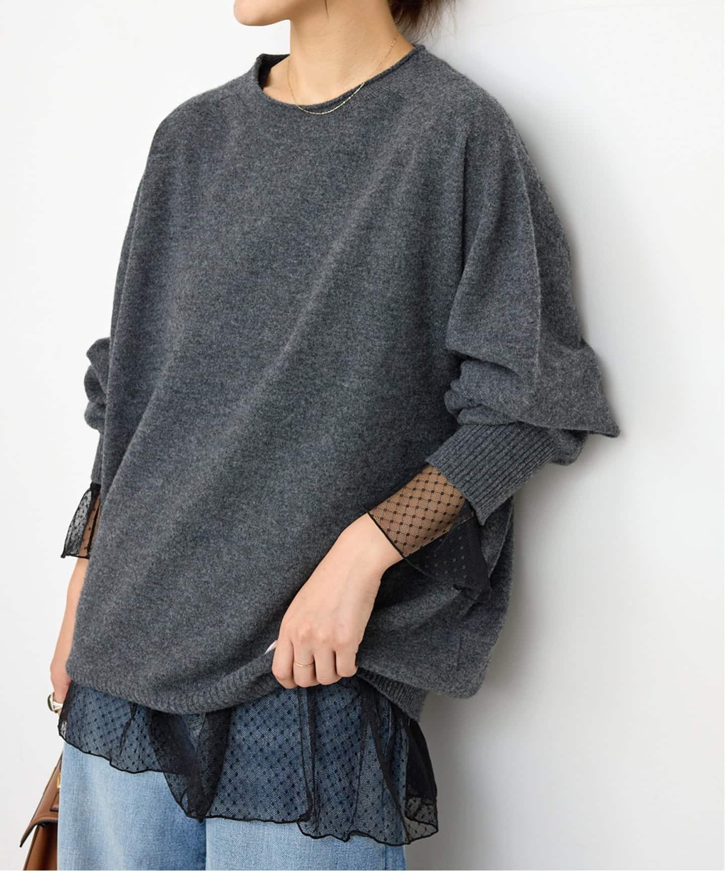 予約》チュールドットチュニックプルオーバー（Tシャツ