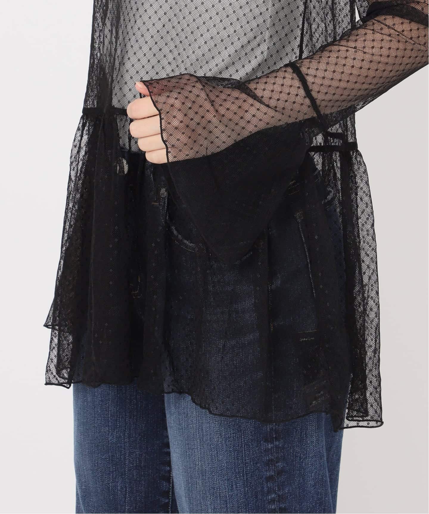 WEB限定 / 追加》チュールドットチュニックプルオーバー（Tシャツ