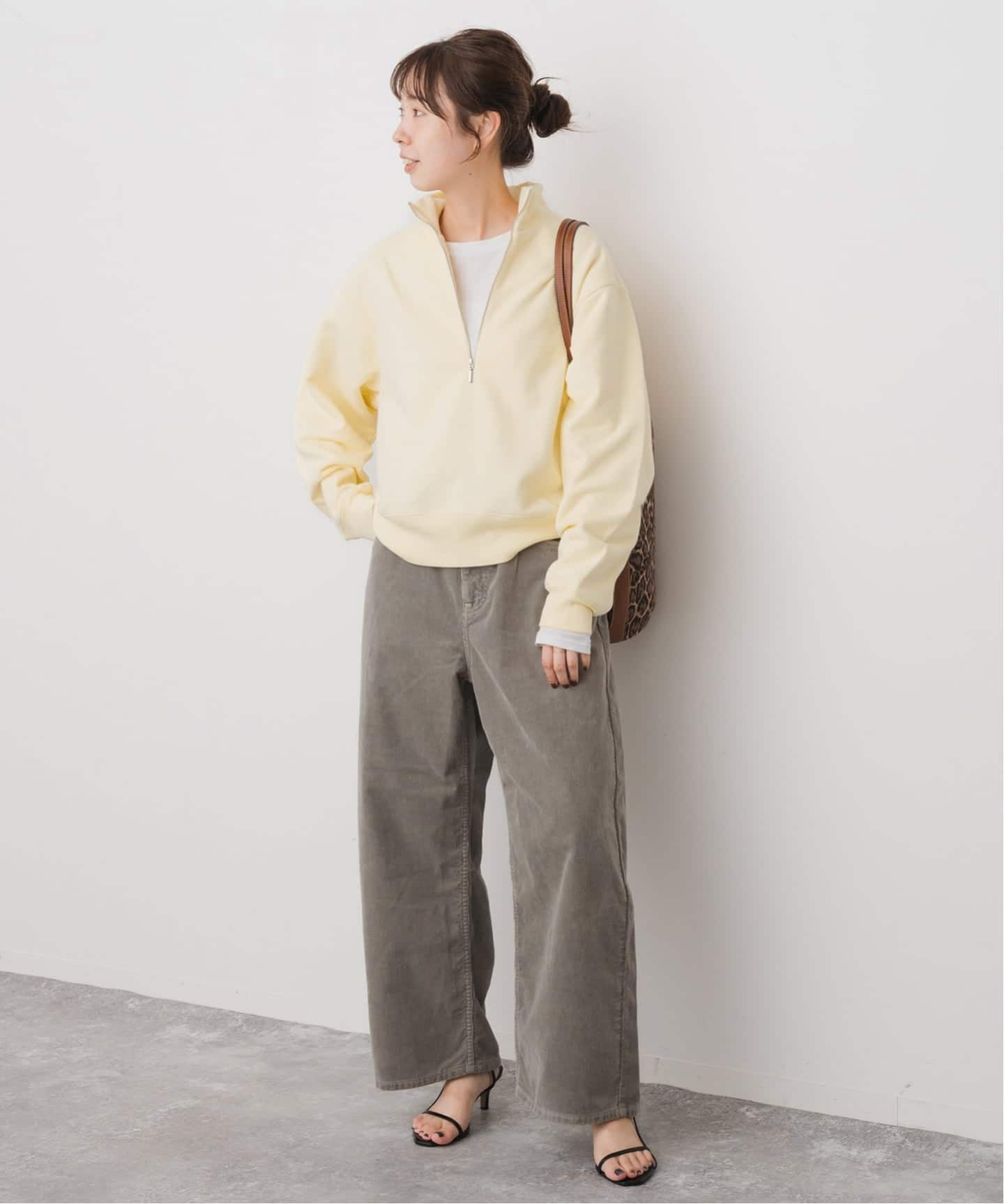 ブラッシュドテリーハーフジッププルオーバー（Tシャツ／カットソー