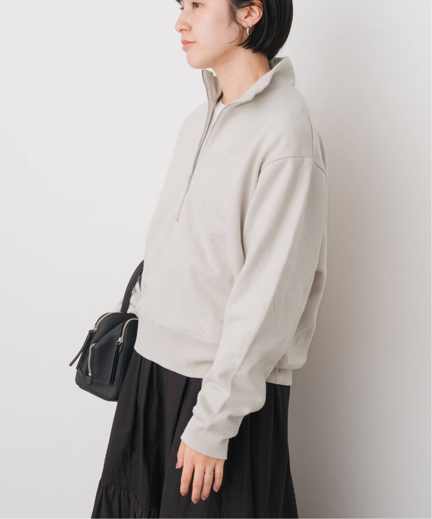 ブラッシュドテリーハーフジッププルオーバー（Tシャツ／カットソー