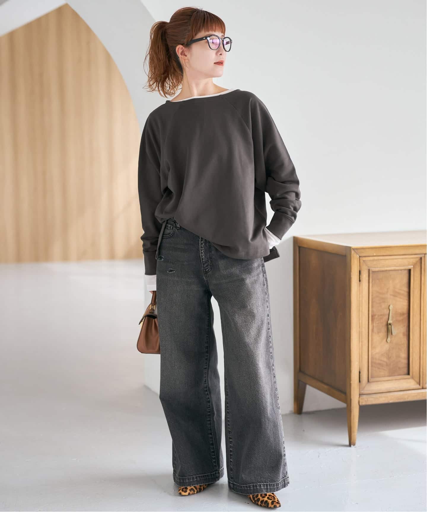 一部店舗+WEB限定》ボートネックワイドプルオーバー（Tシャツ