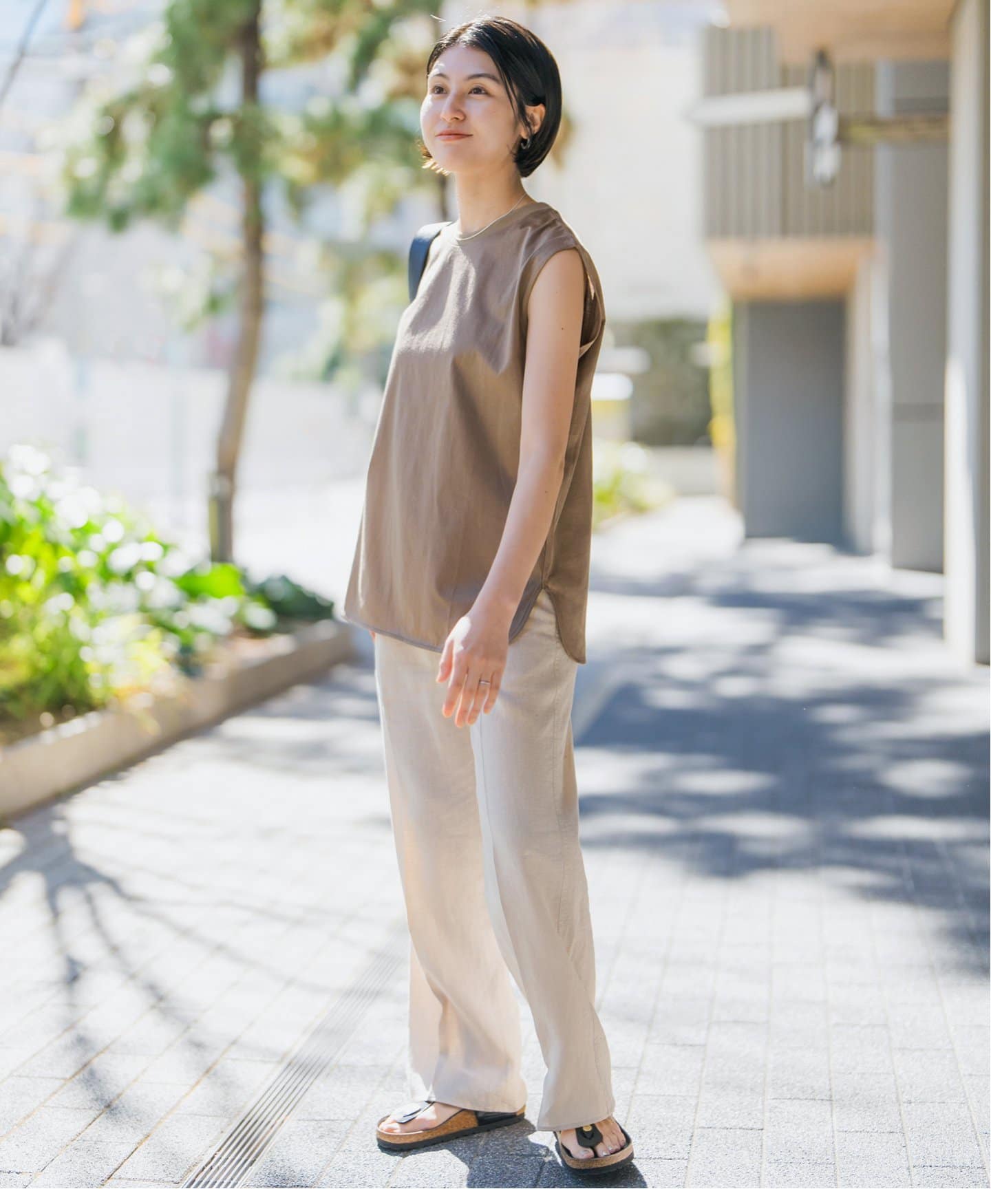 web限定アイテム 追加》ファインコットンノースリーブプルオーバー（Tシャツ トップス