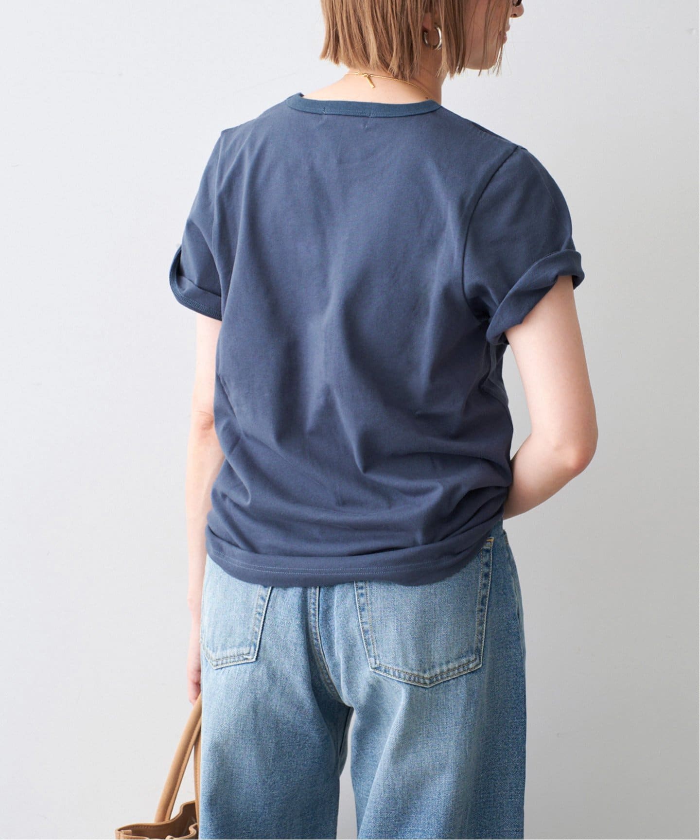 Spick&Span 2025新品Tシャツ Spick＆Span tシャツ 「追加2」箔ロゴプリントTシャツ