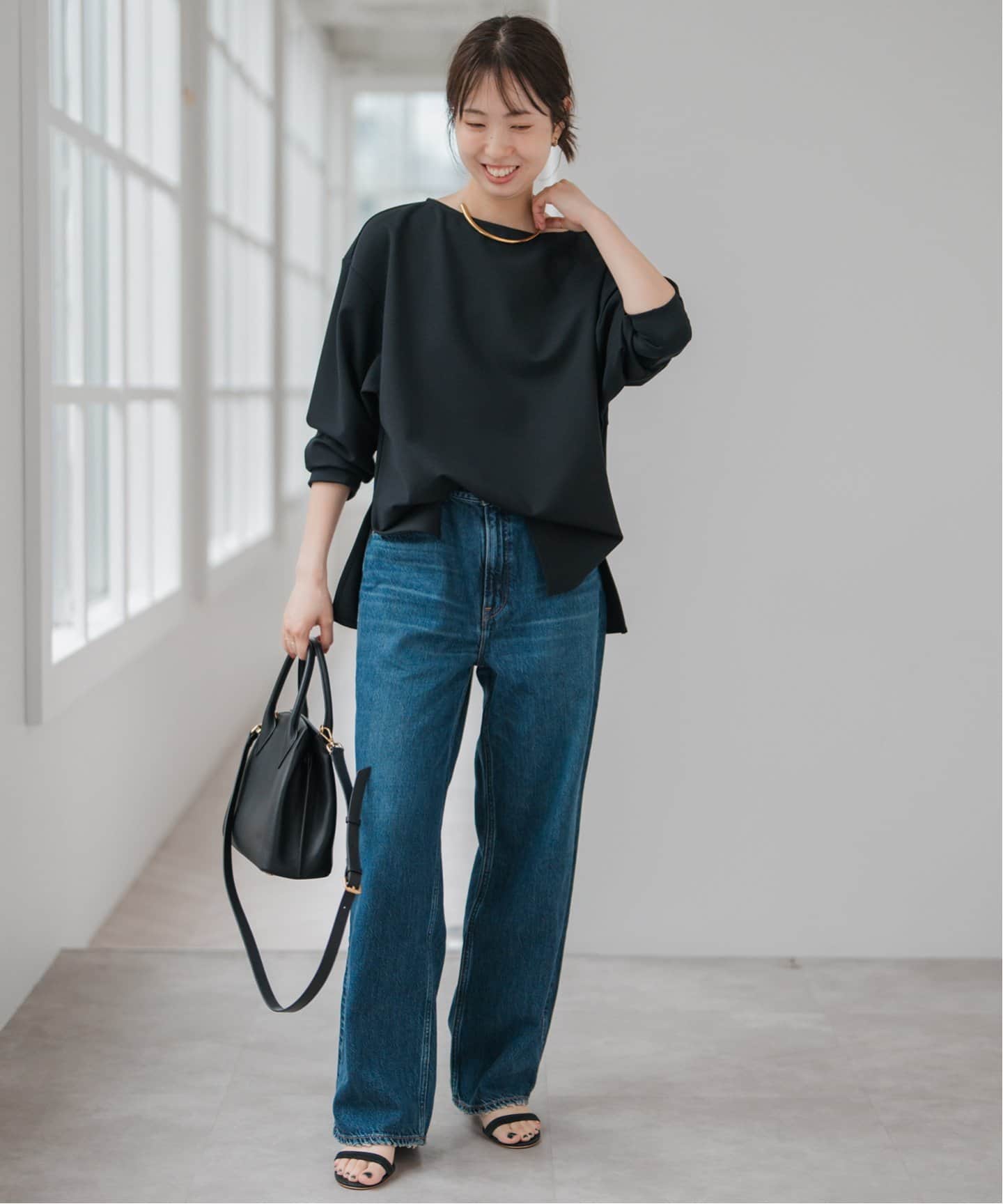 tシャツ ソフトポンチボートネックプルオーバー レディース 予約》ソフトポンチボートネックプルオーバー（Tシャツ