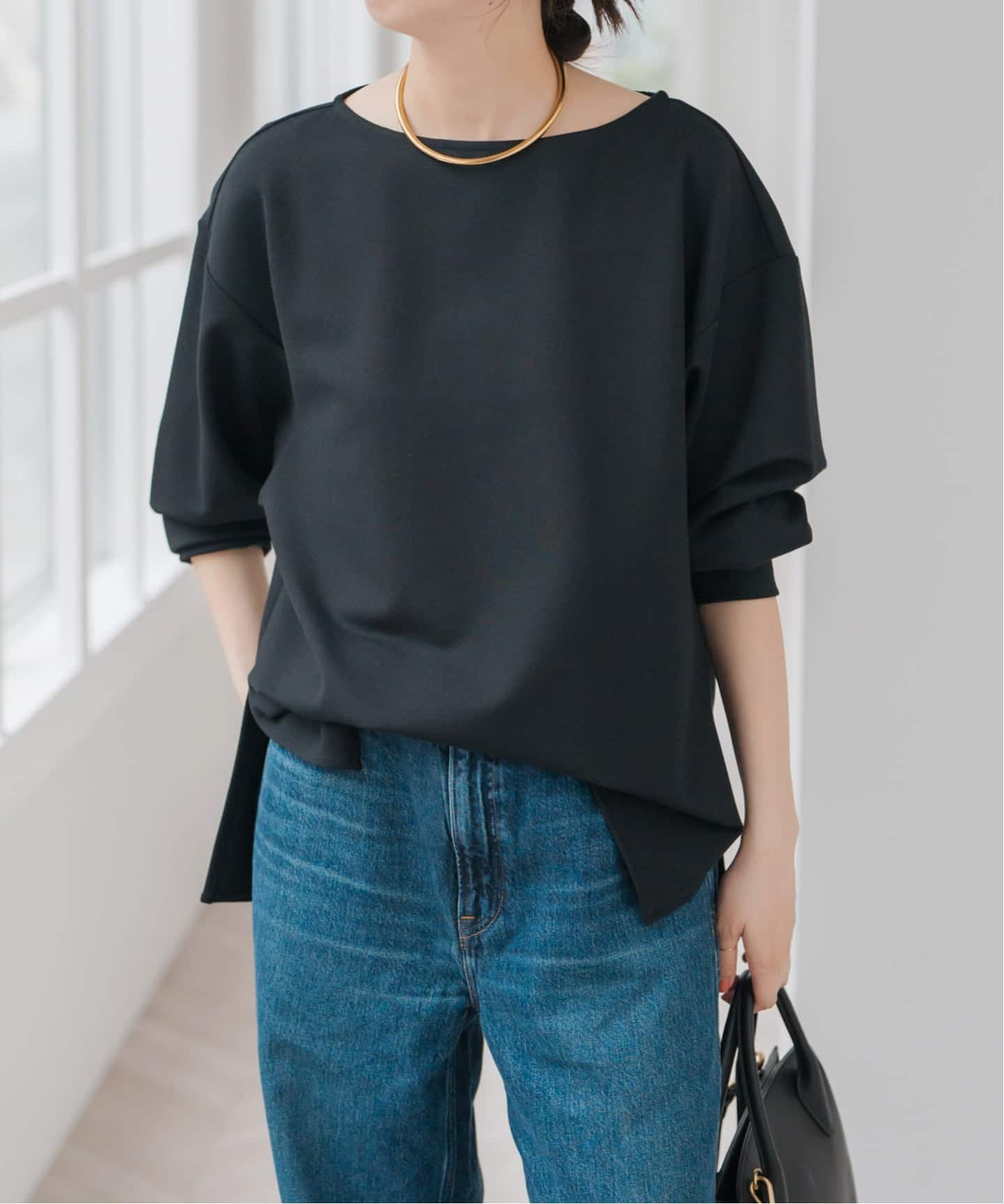 ソフトポンチボートネックプルオーバー（Tシャツ／カットソー）｜Spick