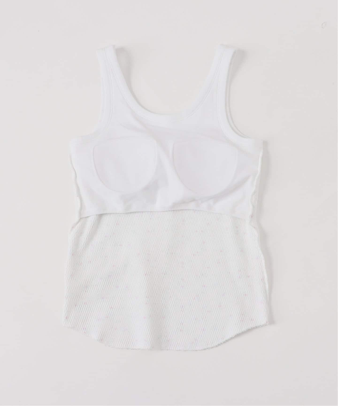 ホワイトタンクトップ クロスプリント SENSE.OF.FUN - ロングタンクトップ / ホワイト【370060】 | femt