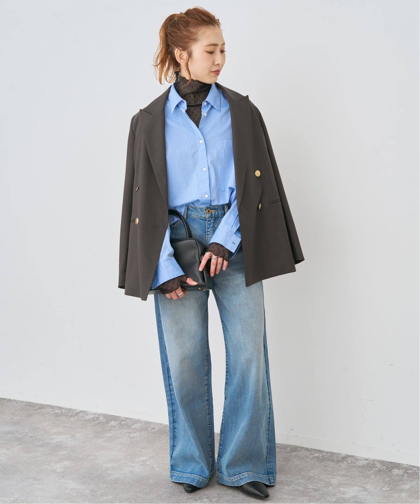 追加3》ドットチュールハイネックプルオーバー（Tシャツ／カットソー