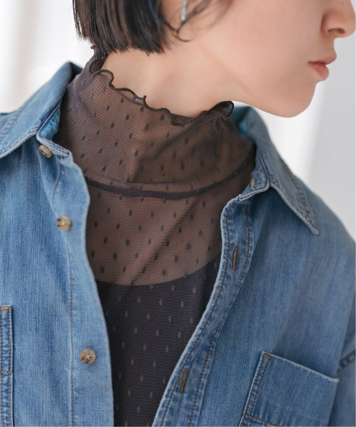 WEB限定追加3予約》ドットチュールハイネックプルオーバー（T