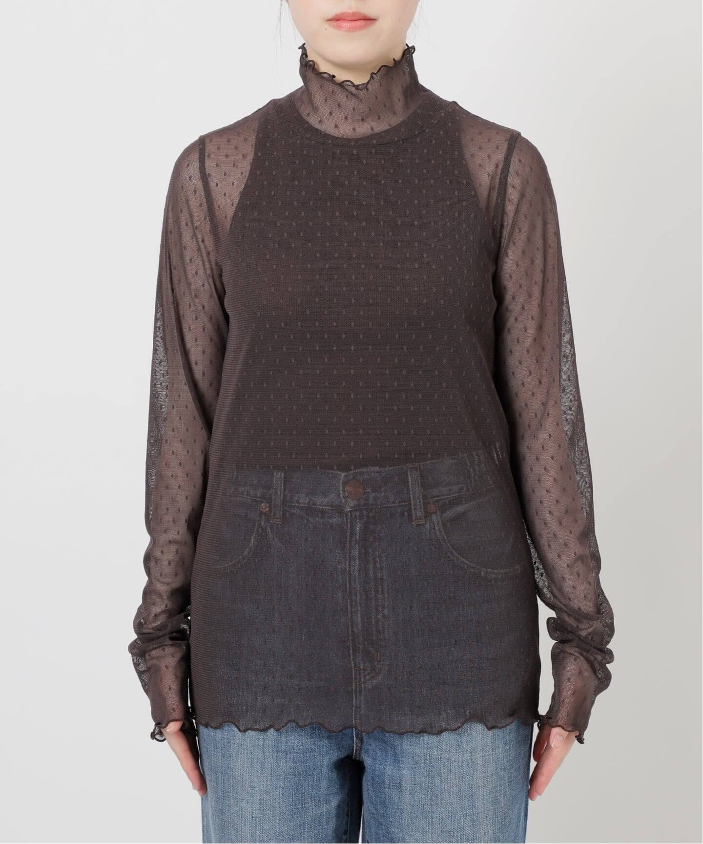 WEB限定 / 追加4》ドットチュールハイネックプルオーバー（Tシャツ