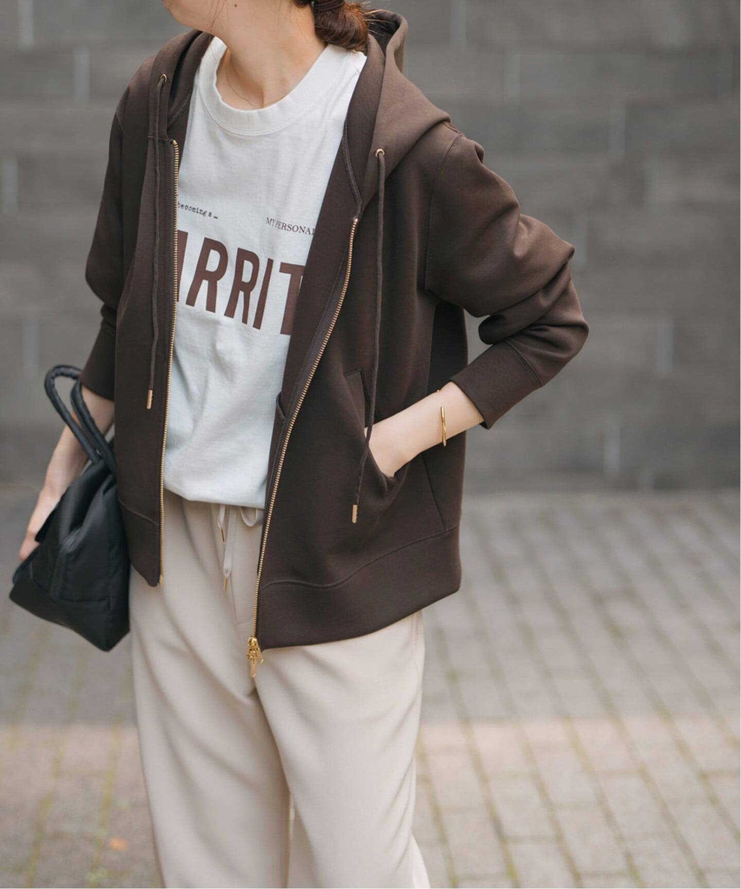 spick and Span 今季パーカー　ブラウン スピック＆スパン Spick & Span 《追加4予約》ストレッチジップ