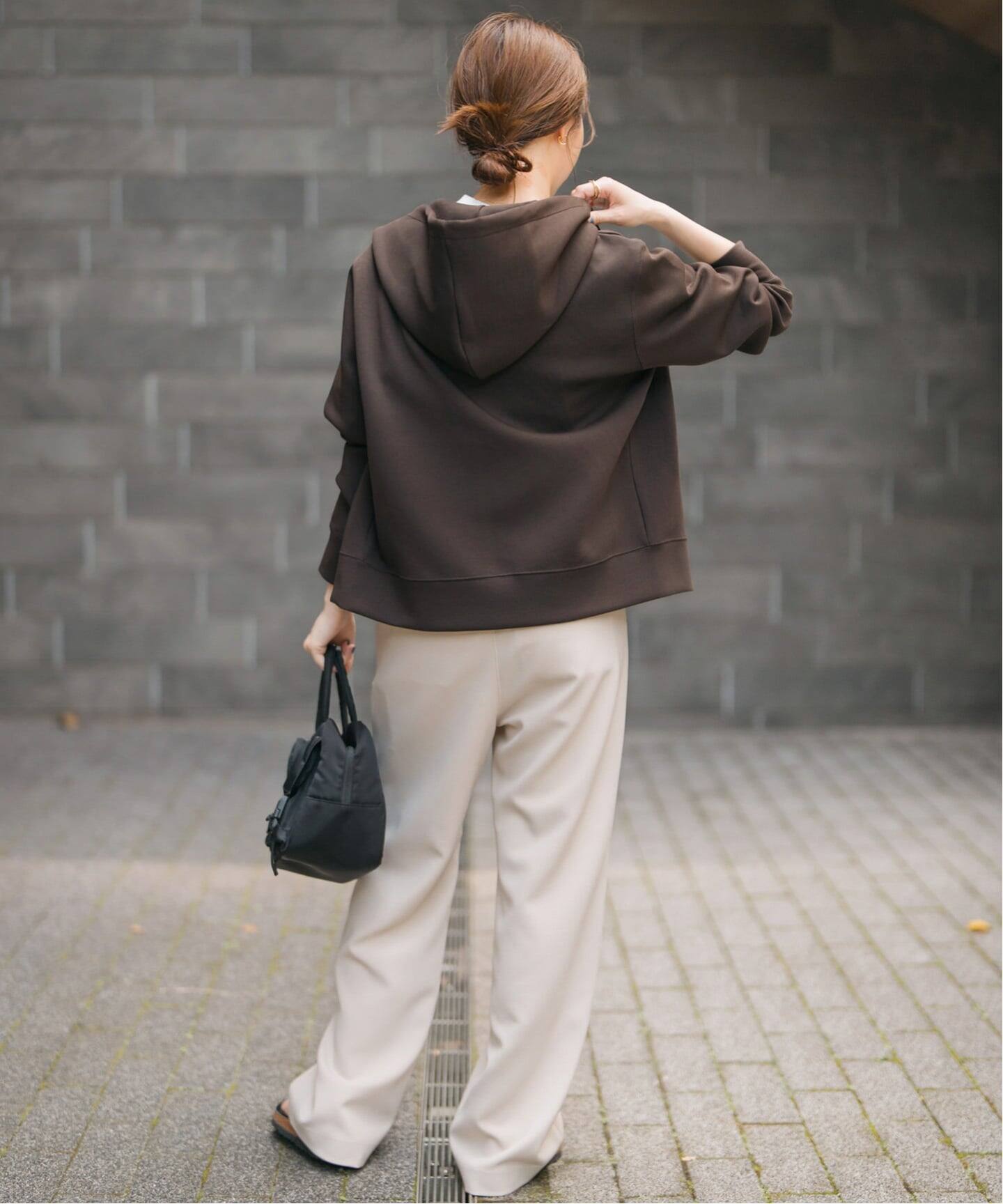 spick and Span 今季パーカー　ブラウン WEB限定追加3予約》ストレッチジップフードパーカー（パーカー