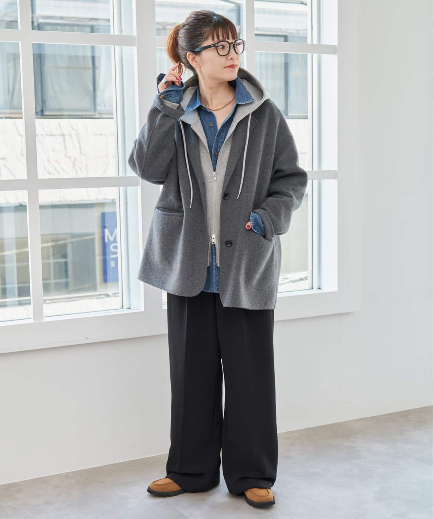 追加5予約》ストレッチジップフードパーカー（Tシャツ／カットソー