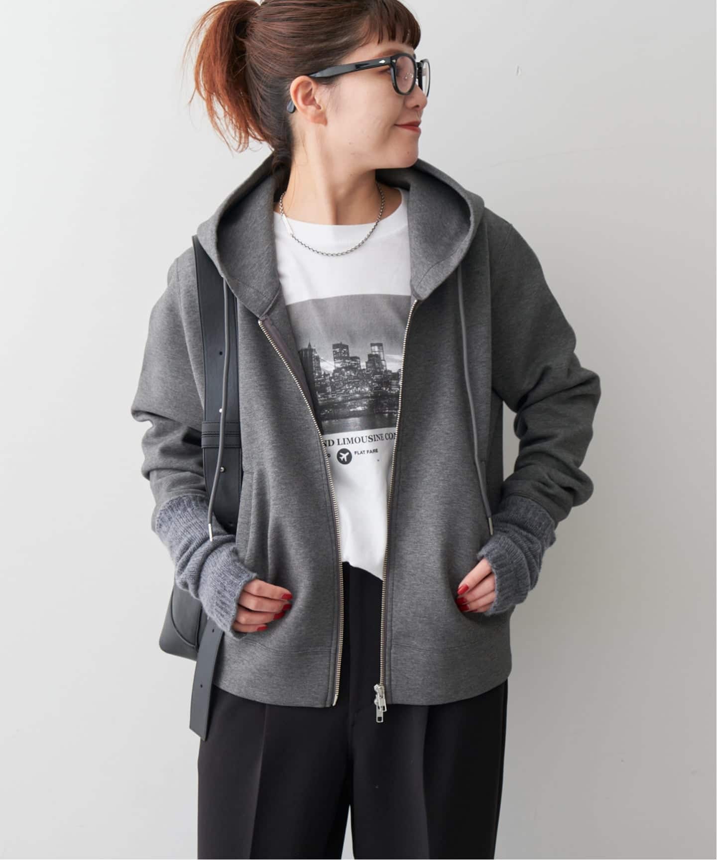 追加5予約》ストレッチジップフードパーカー（Tシャツ