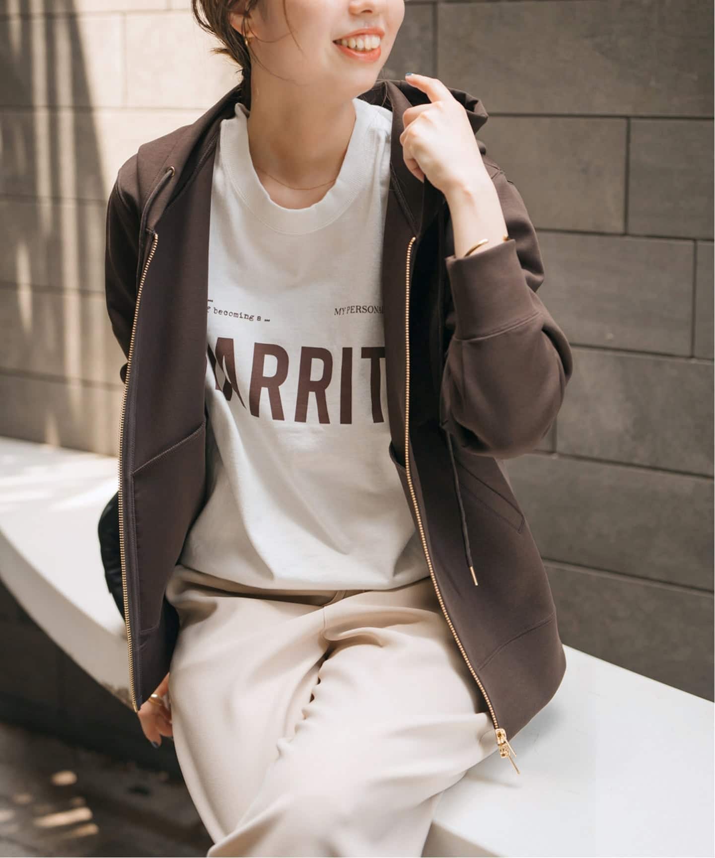 追加5予約》ストレッチジップフードパーカー（Tシャツ／カットソー